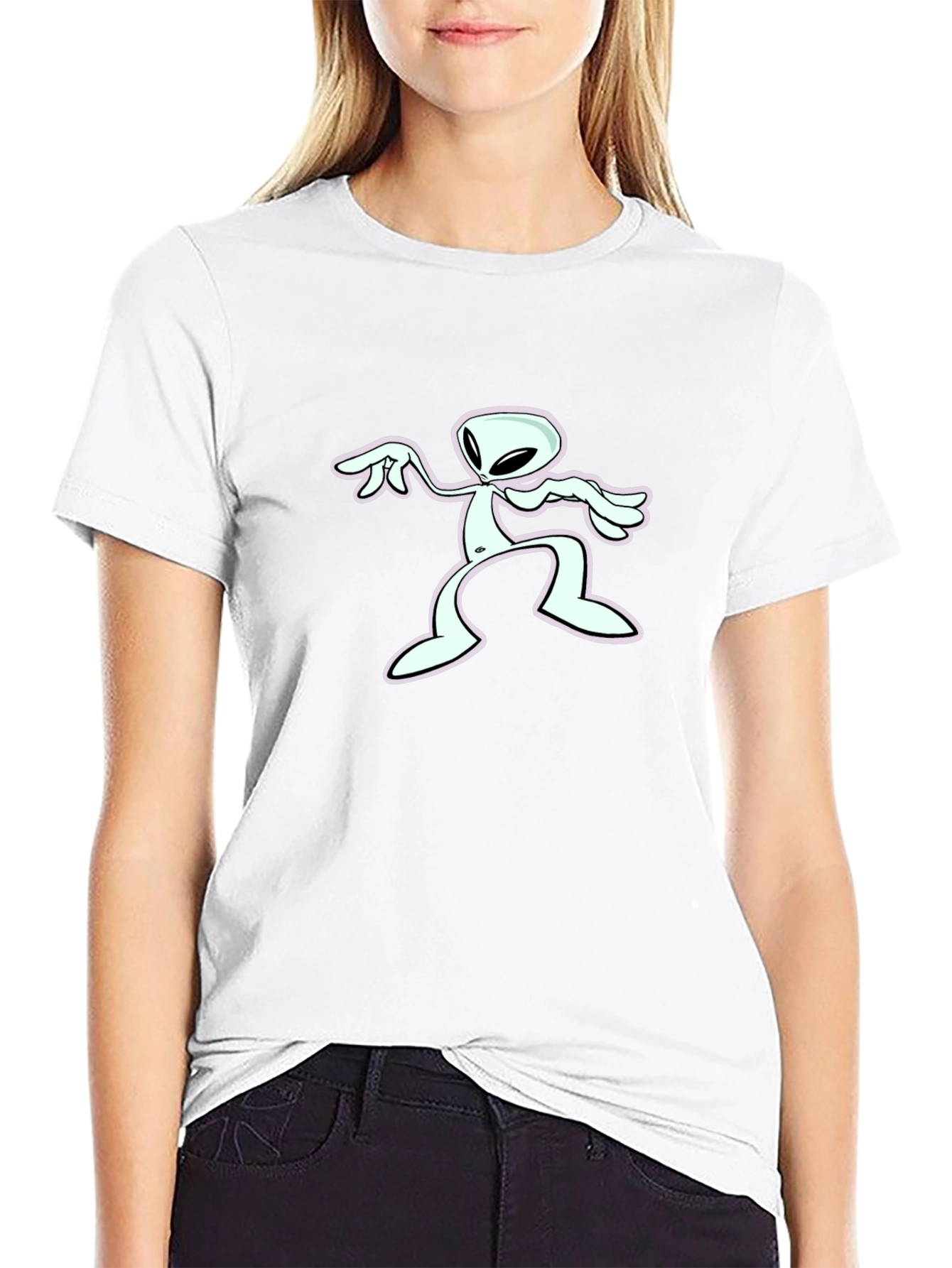 Retro Alien Graphic Black T-Shirt