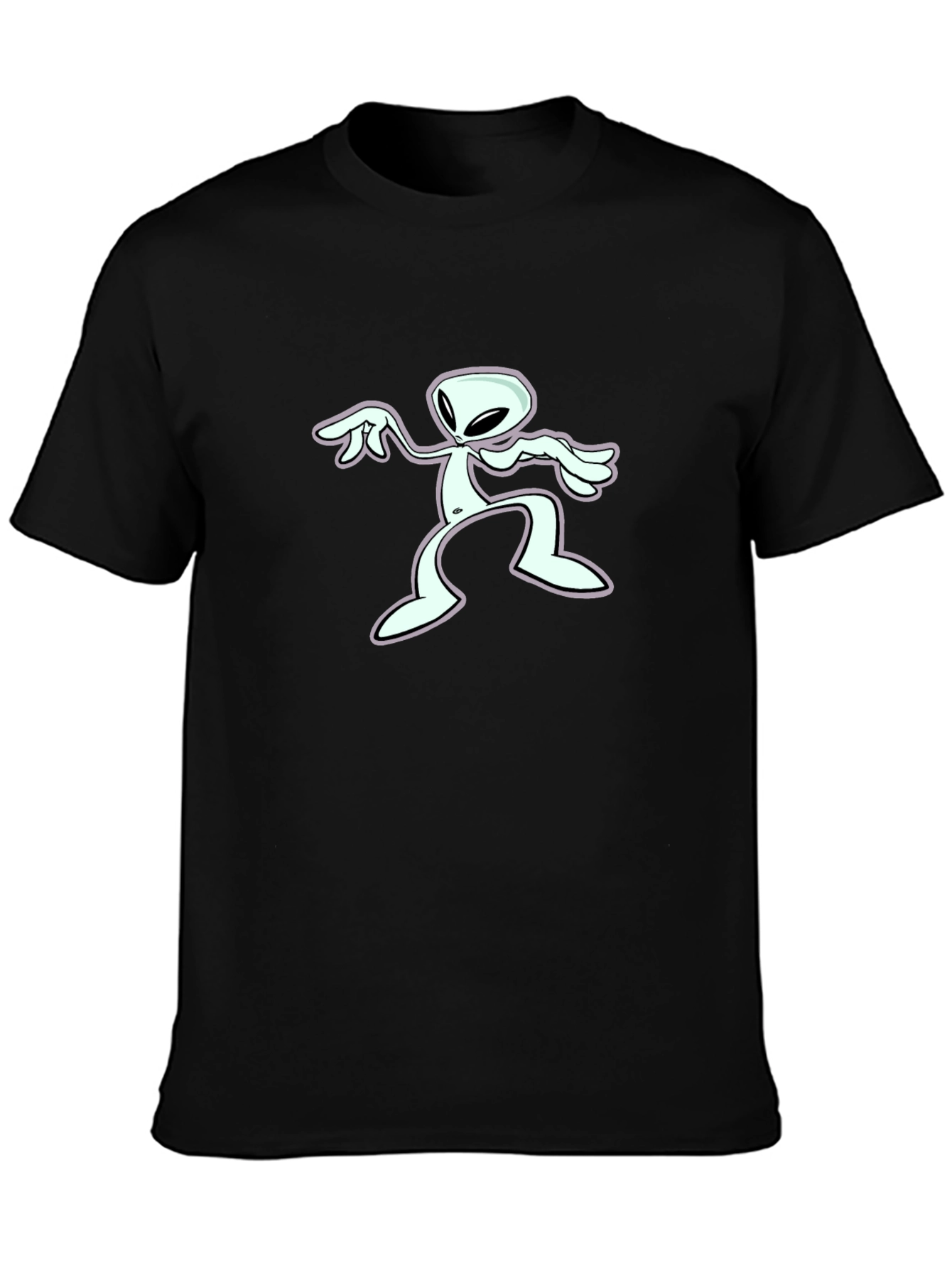 Retro Alien Graphic Black T-Shirt