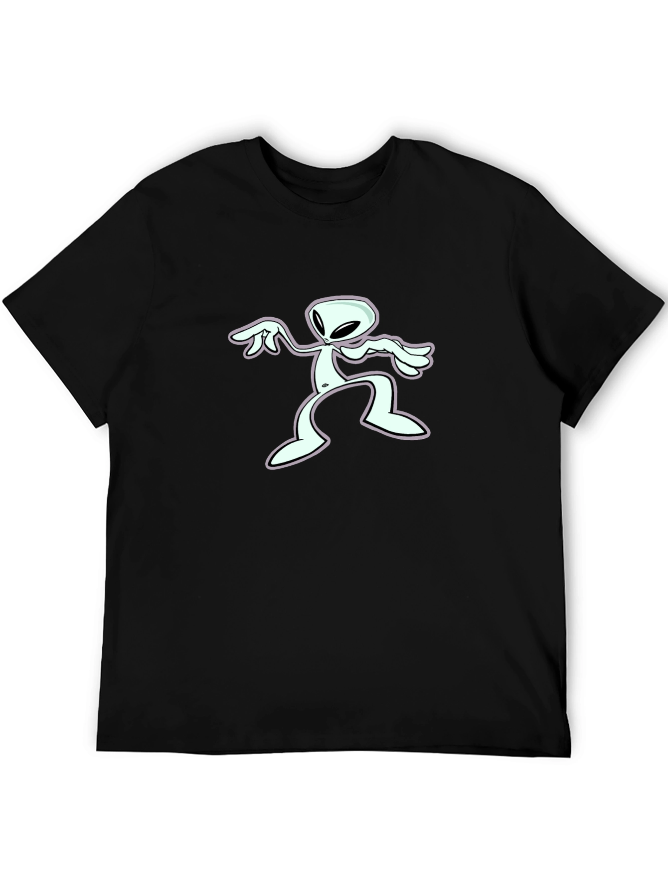 Retro Alien Graphic Black T-Shirt