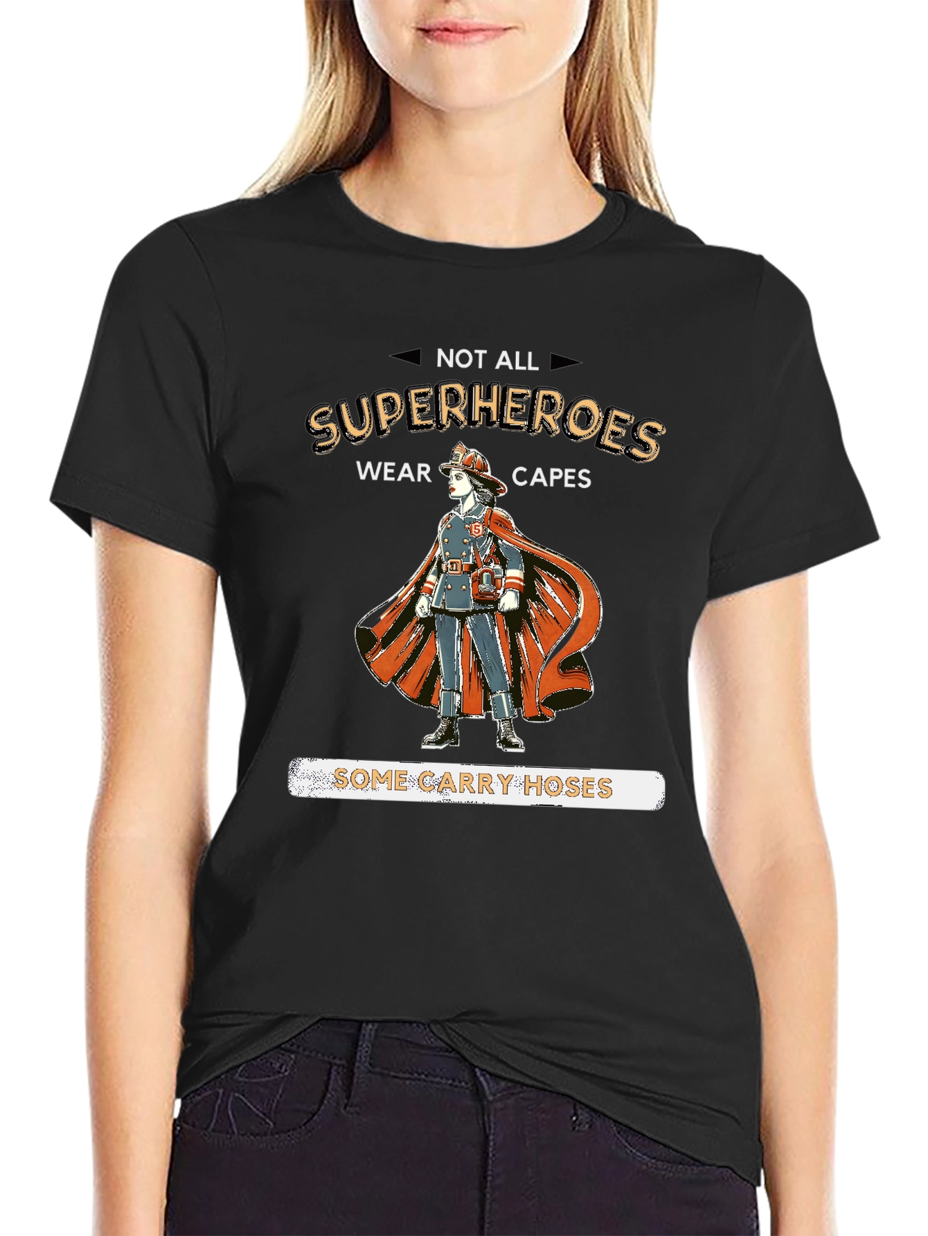 Firefighter Superheroes Graphic T-Shirt
