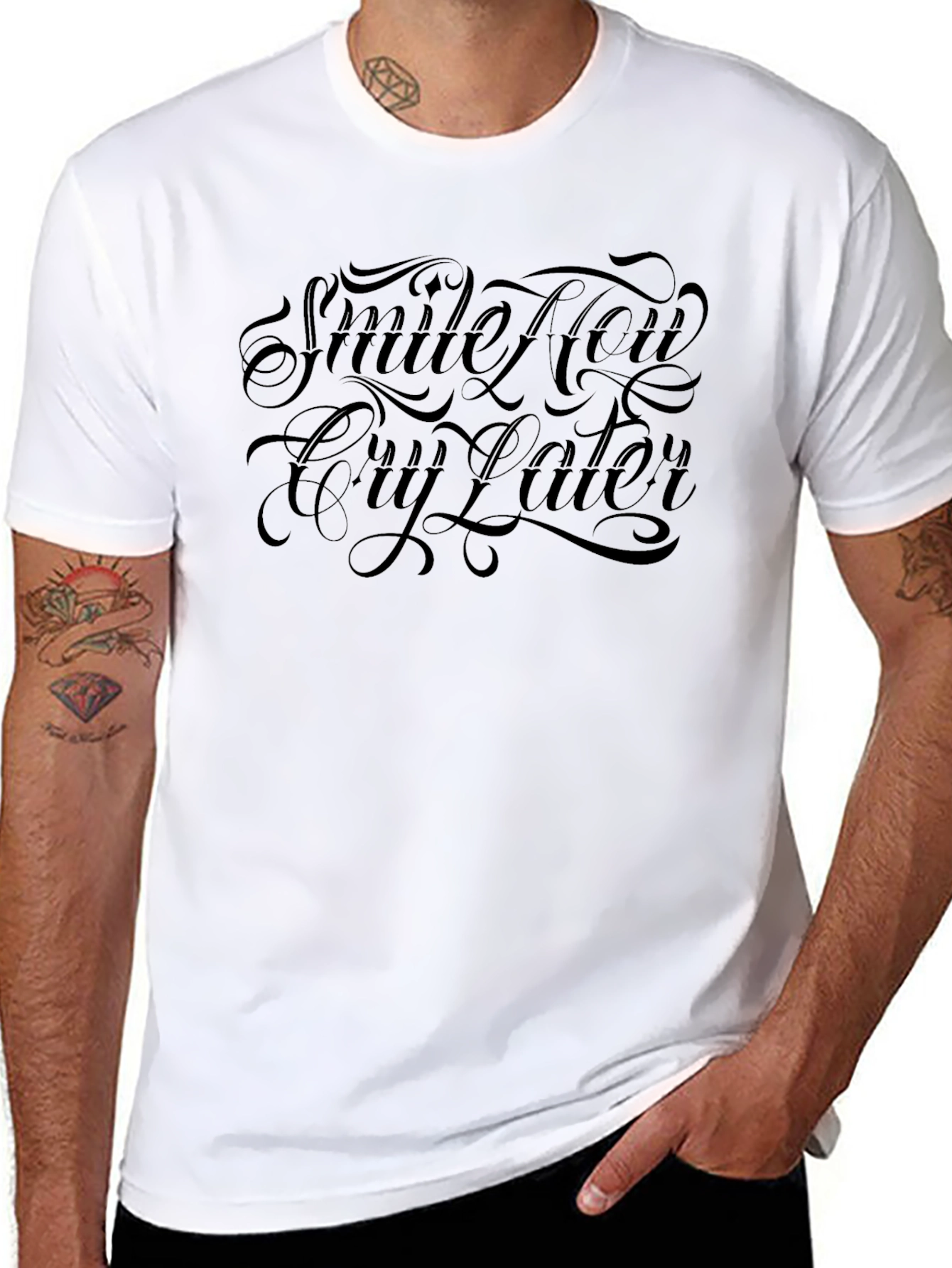 Smile Now Cry Later Black Graphic Tee
