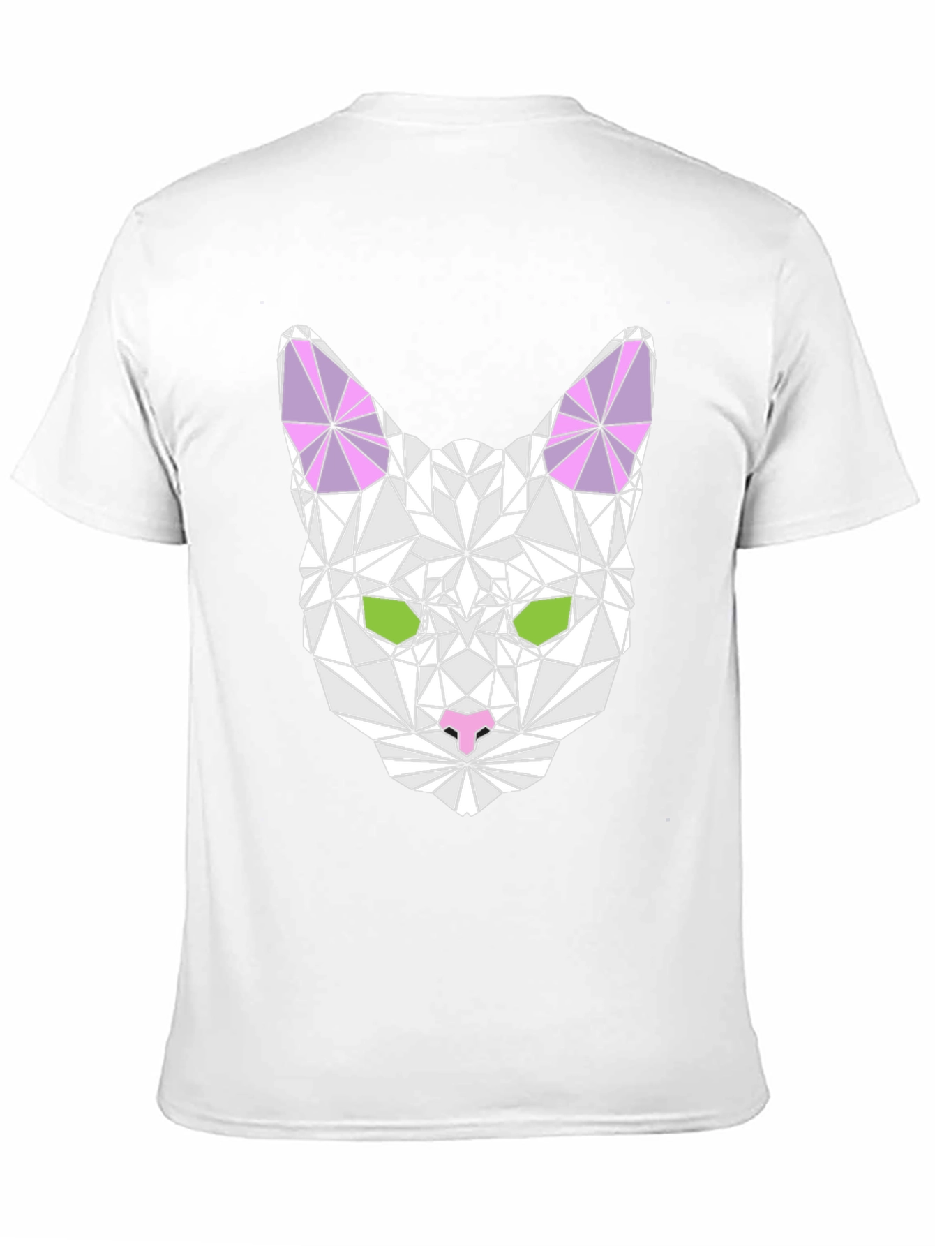 Geometric Cat Graphic Tee - Modern Style