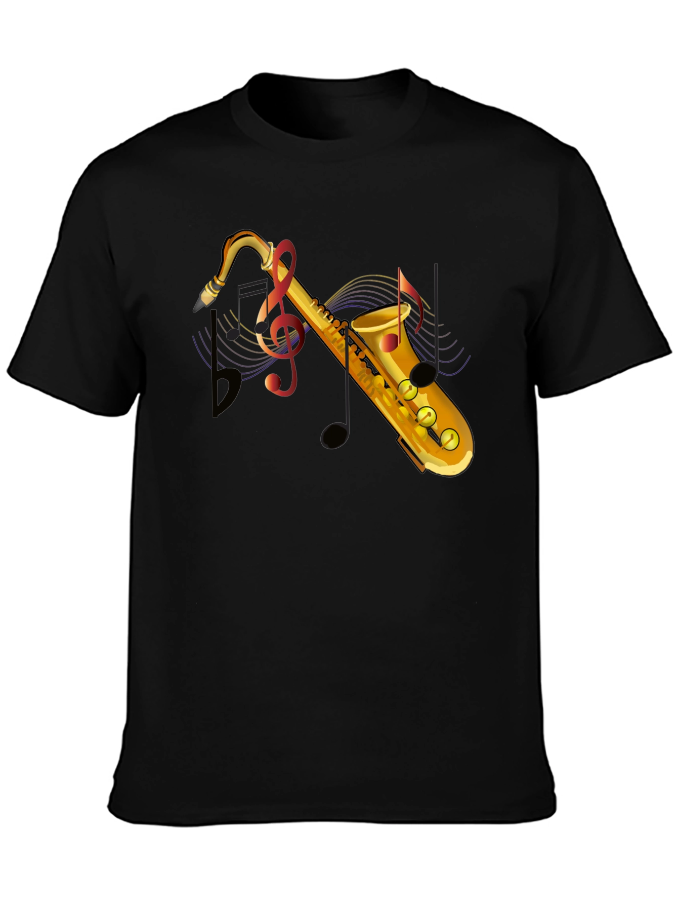 Saxophone Music Note Graphic T-Shirt