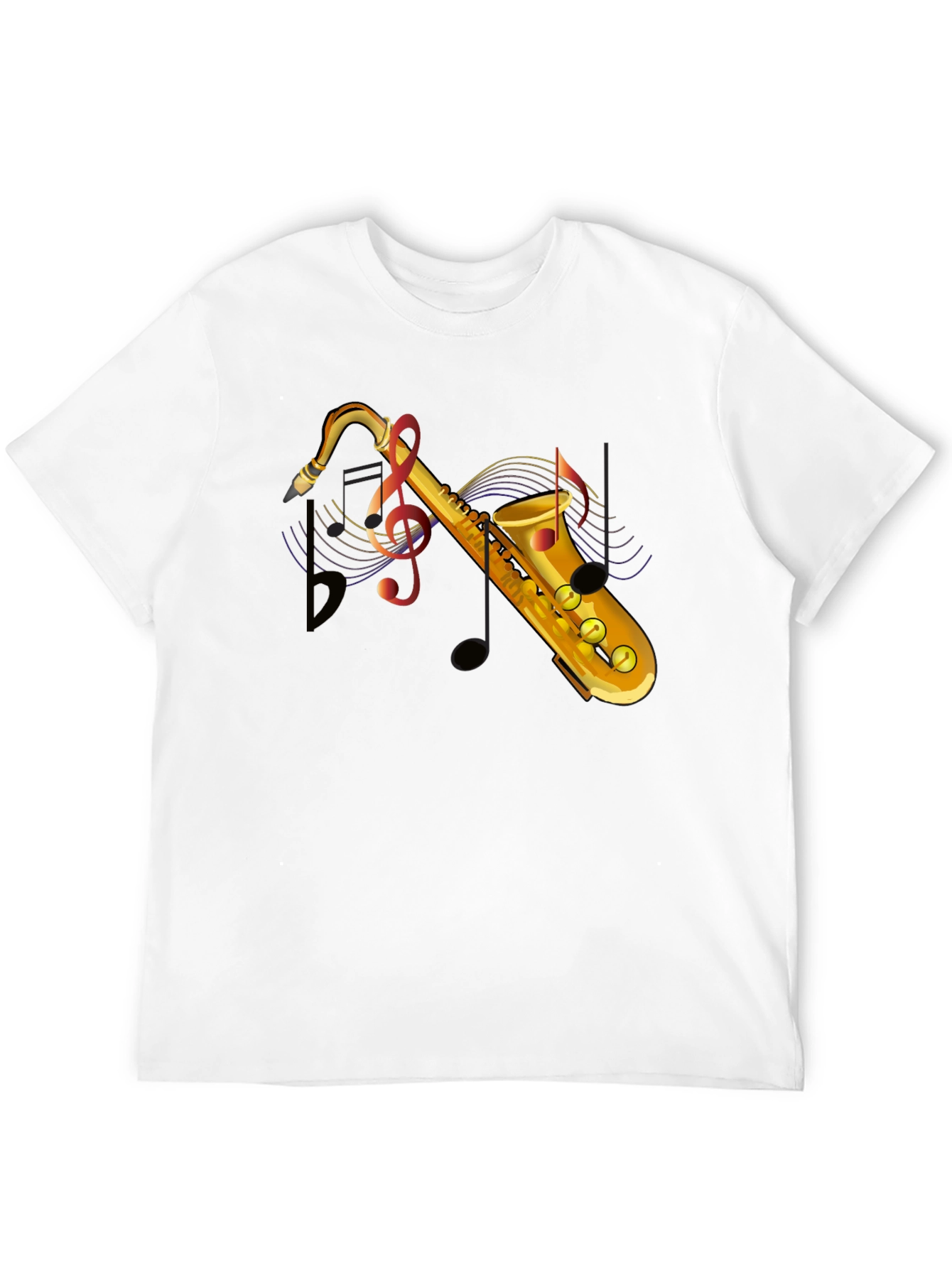 Saxophone Music Note Graphic T-Shirt