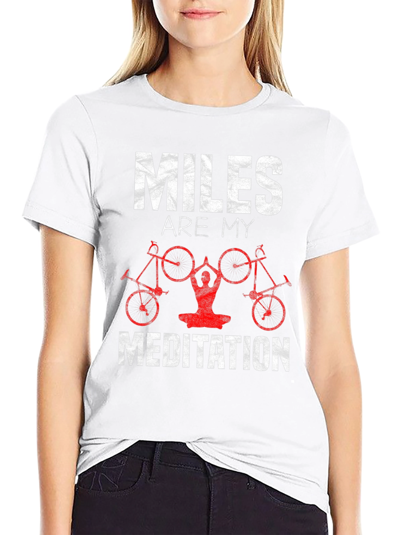 Miles Are My Meditation T-Shirt Cycling Yoga