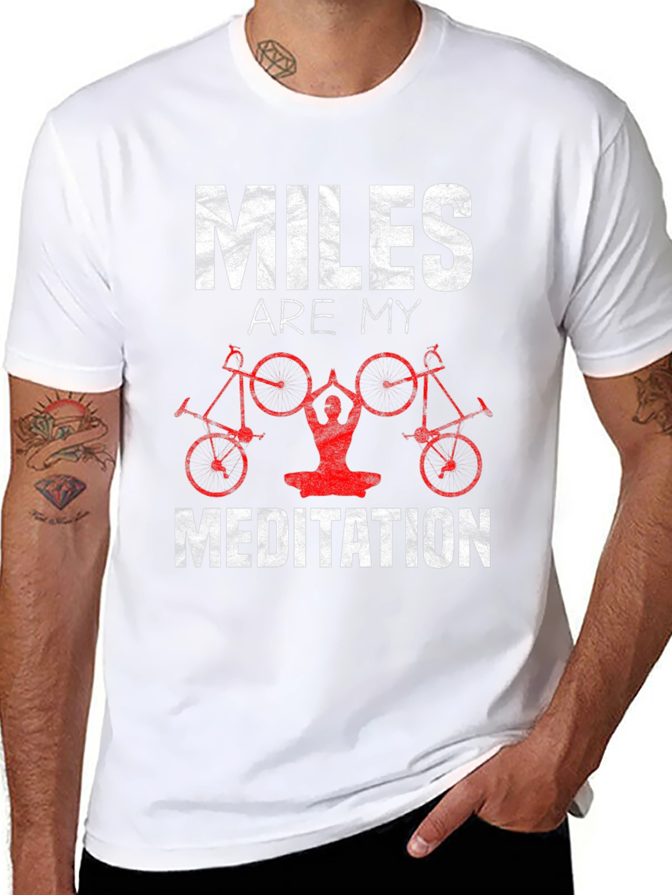 Miles Are My Meditation T-Shirt Cycling Yoga