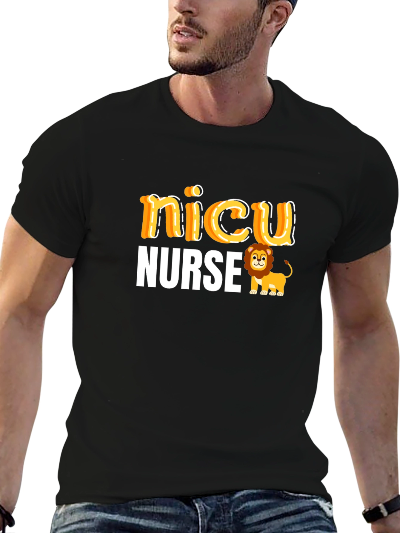 NICU Nurse Lion Graphic T-Shirt