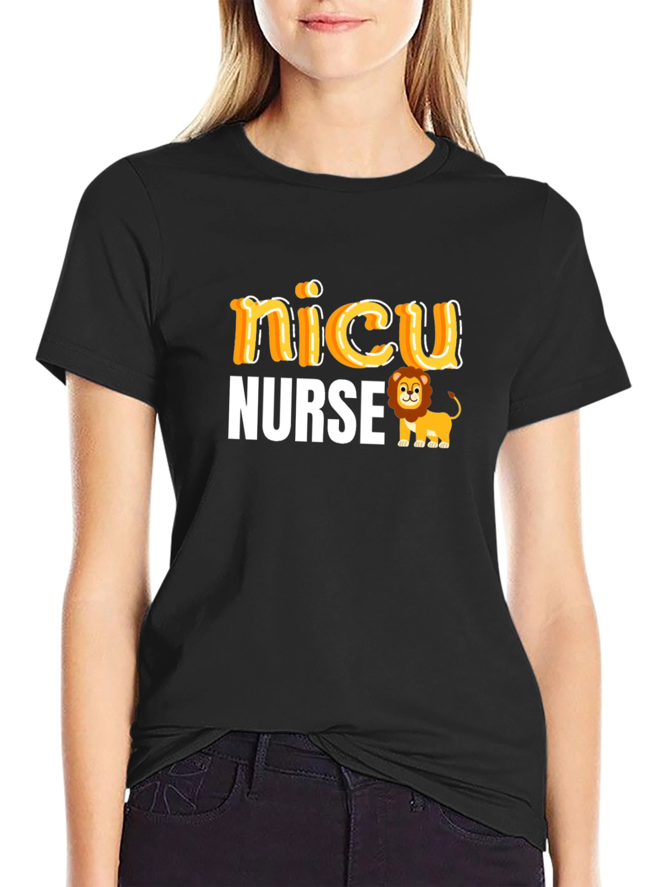 NICU Nurse Lion Graphic T-Shirt