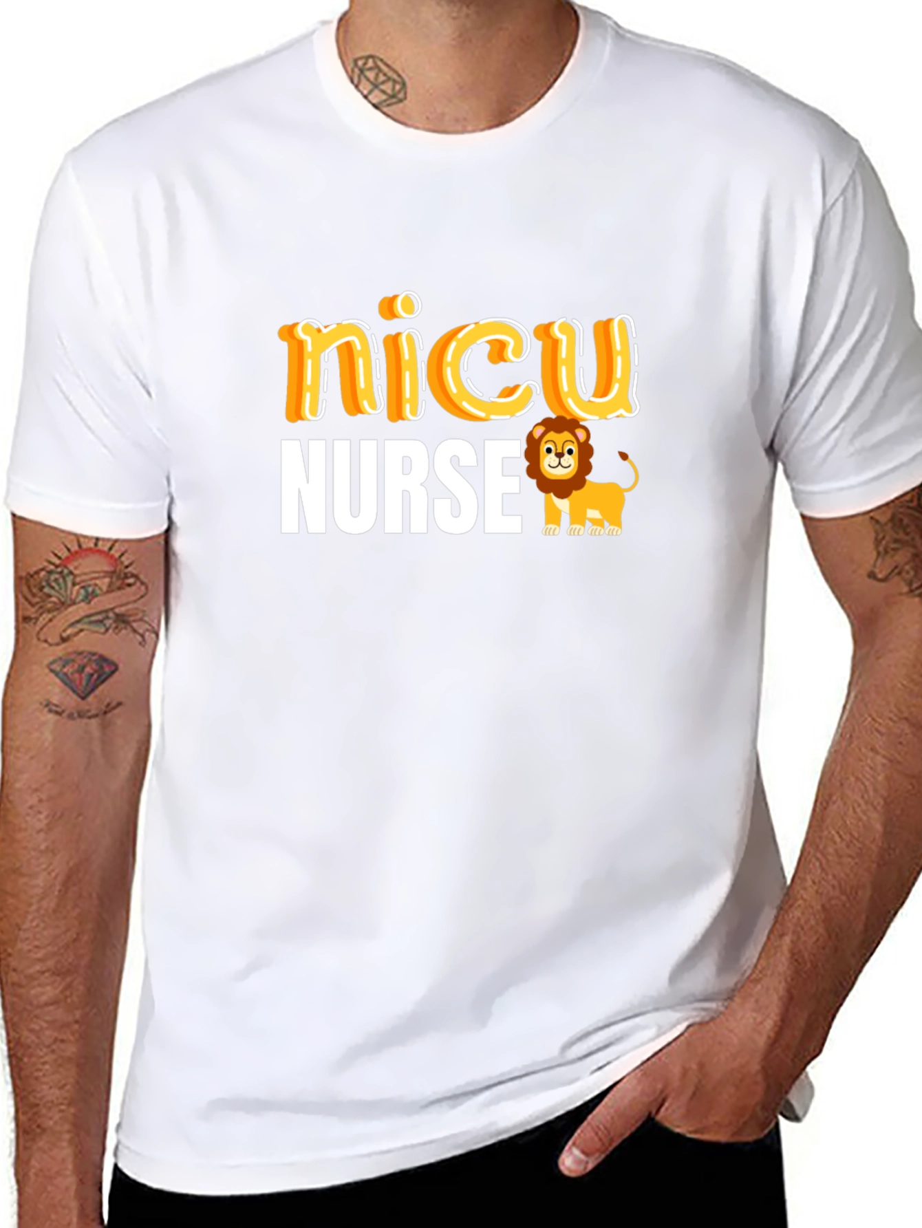 NICU Nurse Lion Graphic T-Shirt