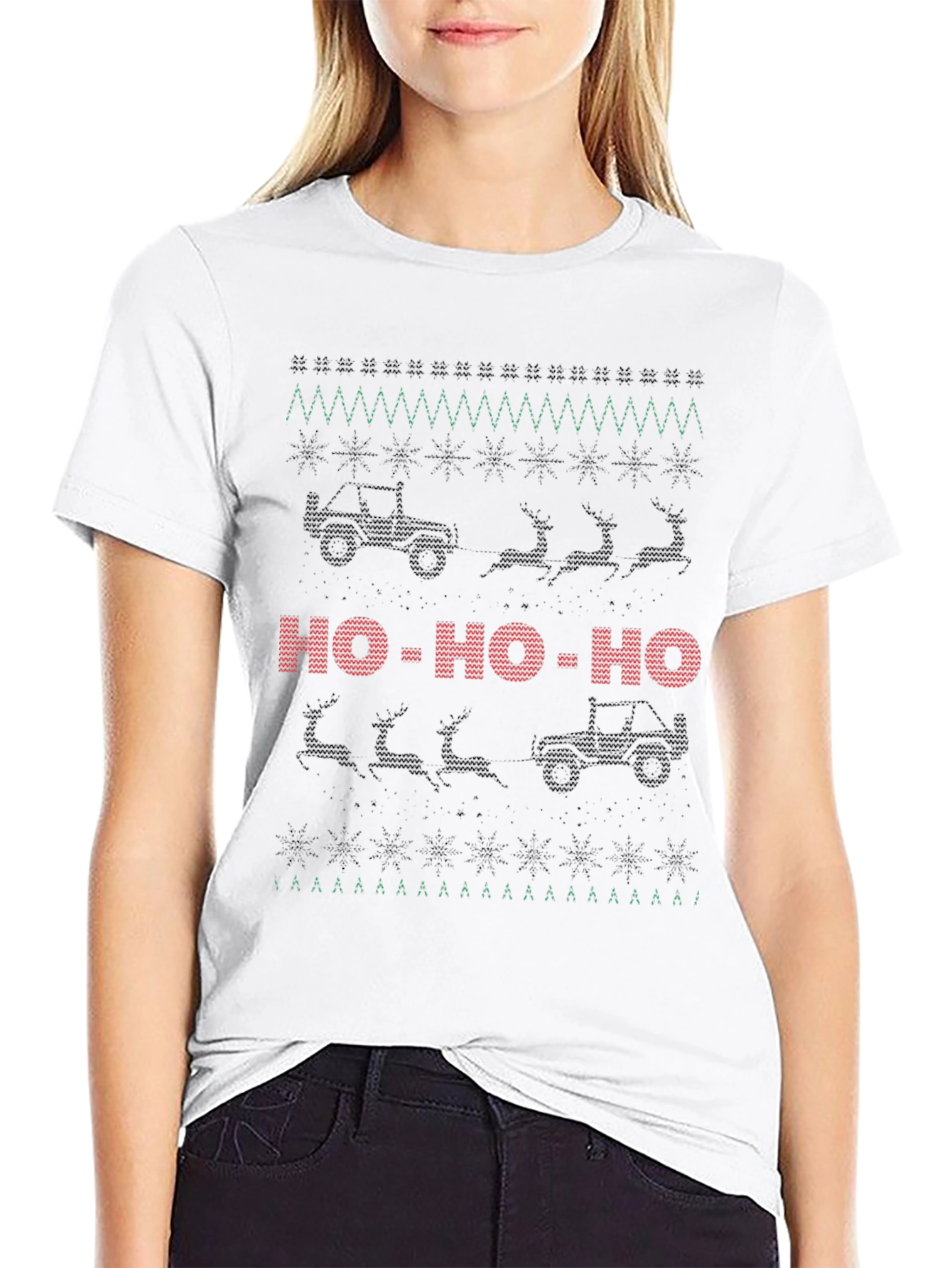 Christmas Jeep Ho-Ho-Ho Holiday T-Shirt