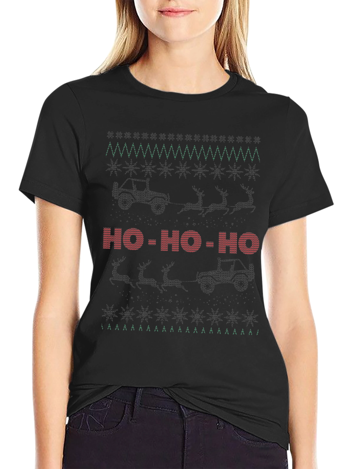 Christmas Jeep Ho-Ho-Ho Holiday T-Shirt