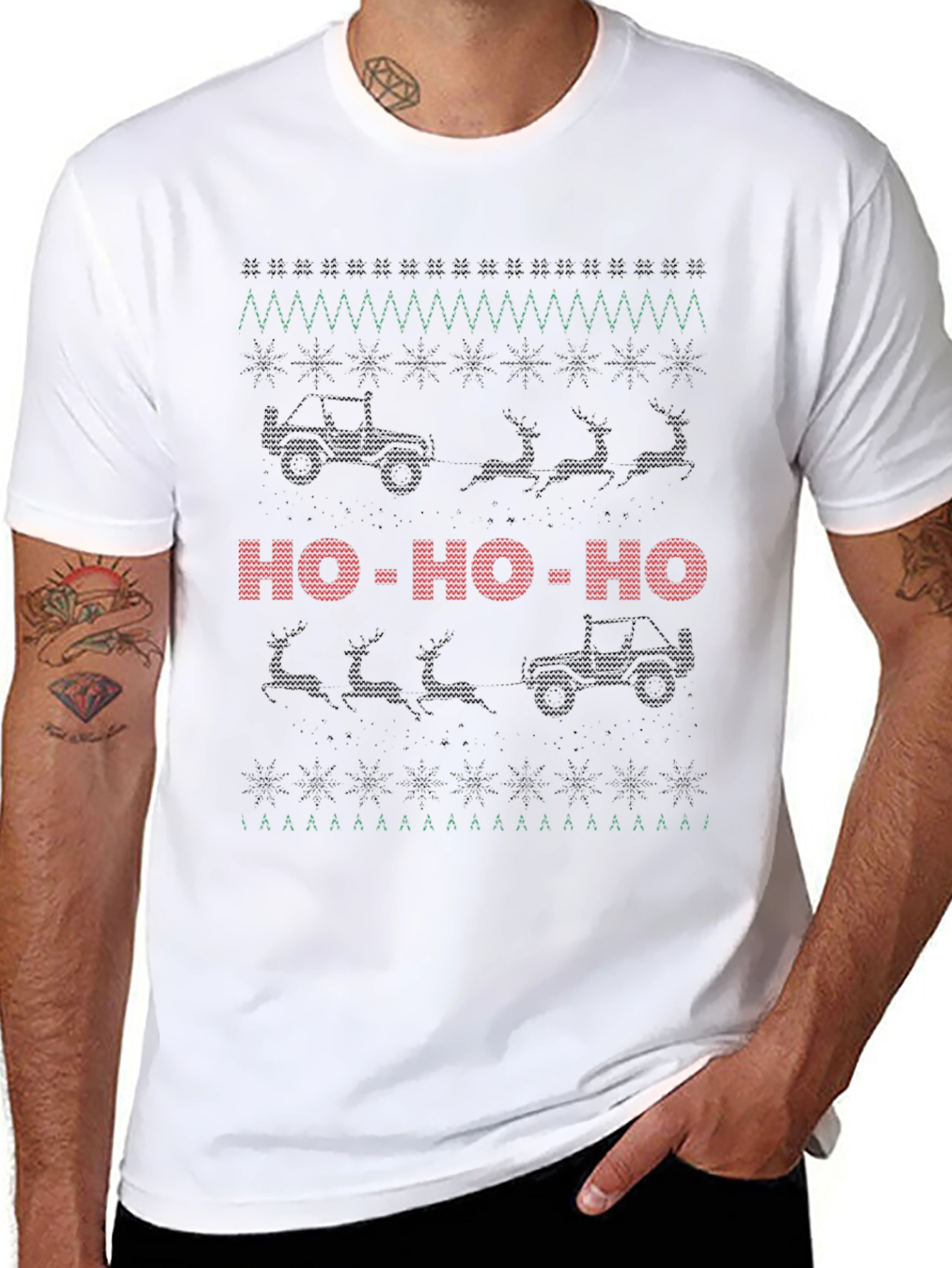 Christmas Jeep Ho-Ho-Ho Holiday T-Shirt