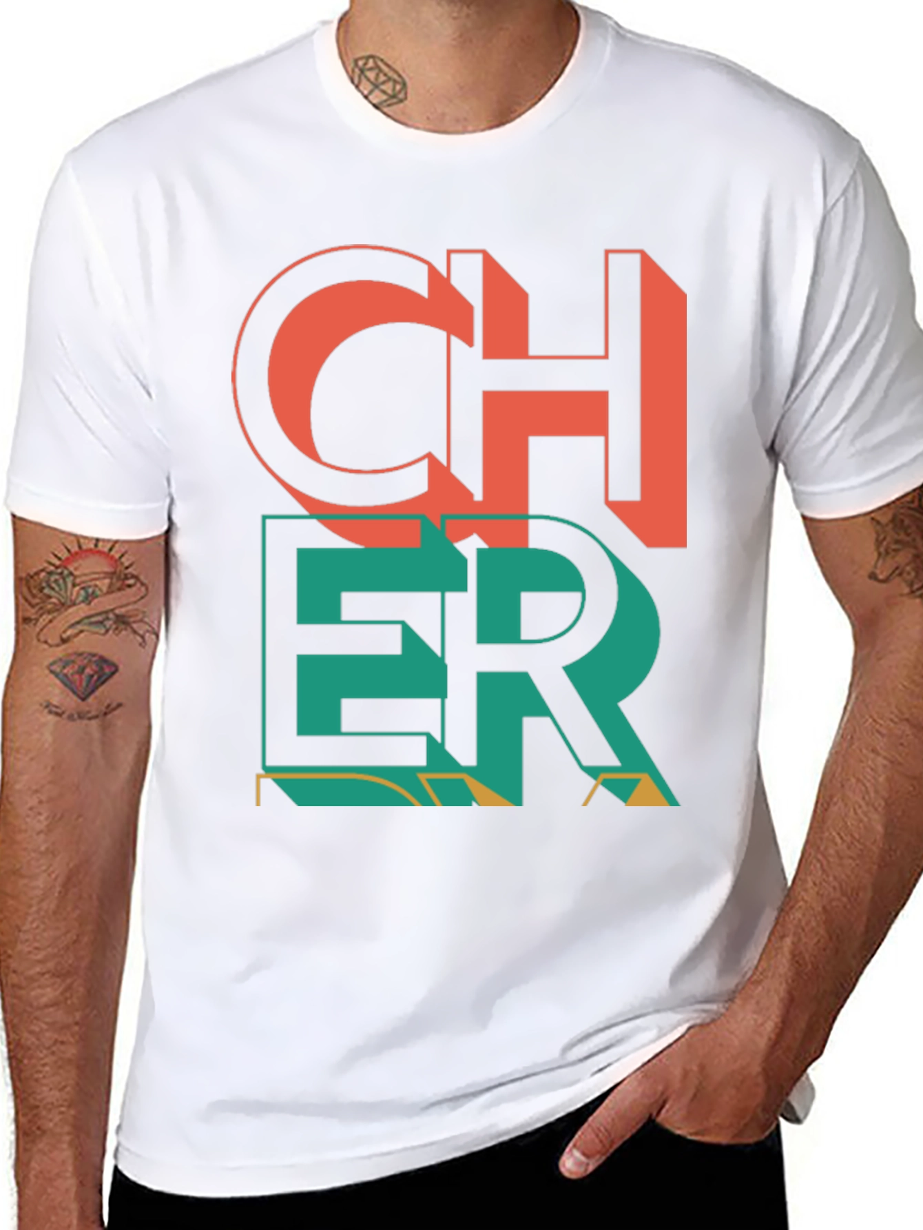 Cheer Graphic Print Crew Neck T-Shirt