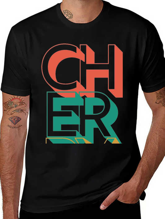 Cheer Graphic Print Crew Neck T-Shirt