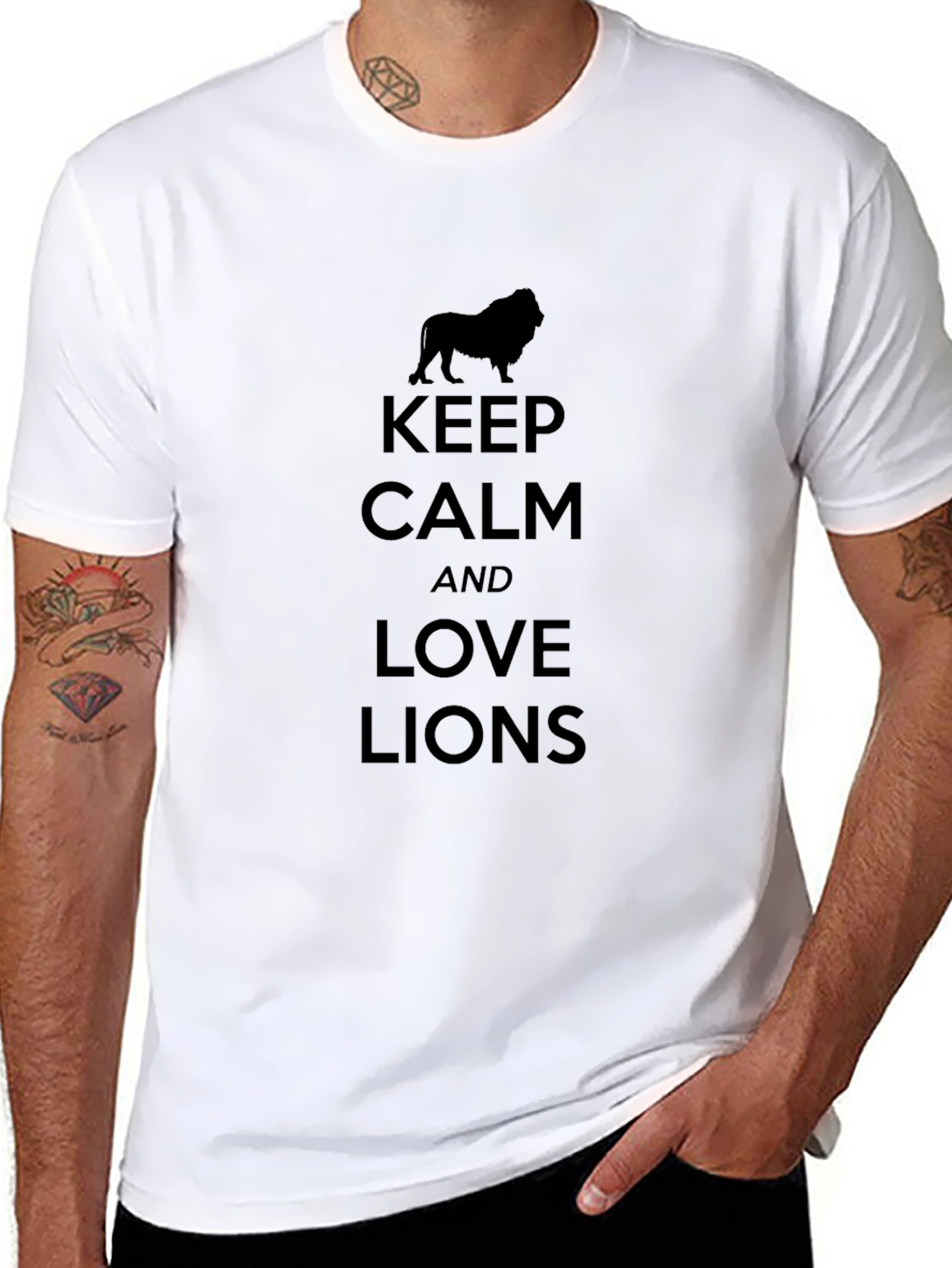 Keep Calm and Love Lions Graphic T-Shirt