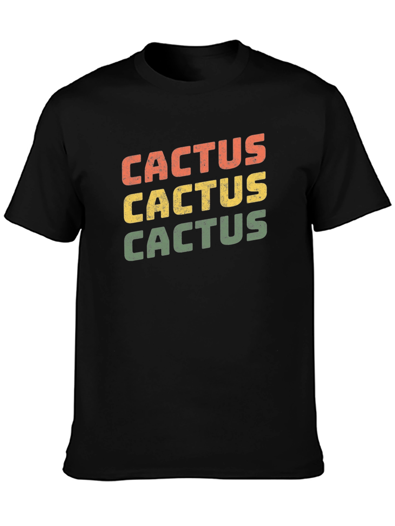 Retro Cactus T-Shirt - Black Cotton Tee