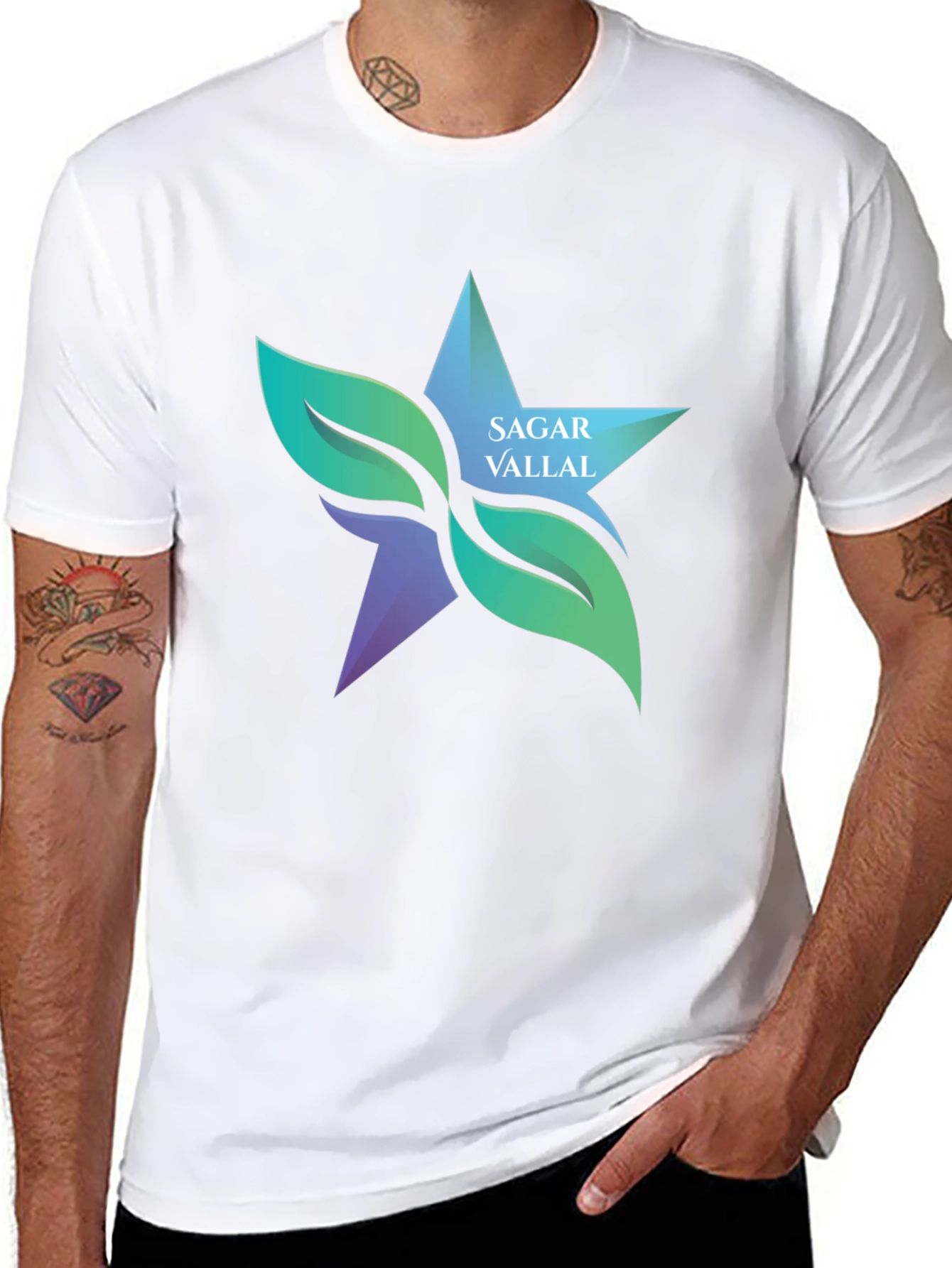 Nature Star Black T-Shirt | Sagar Vallal