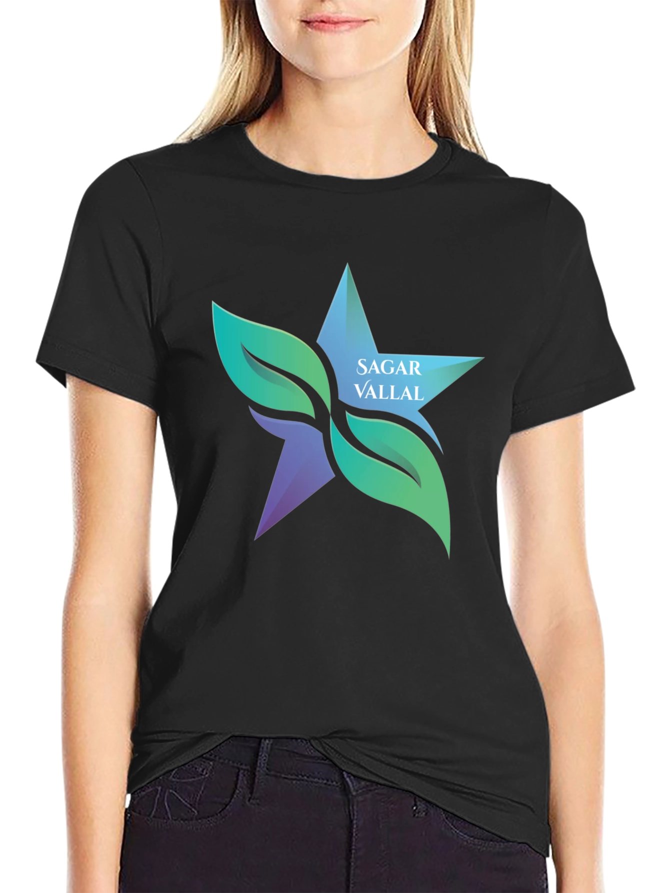 Nature Star Black T-Shirt | Sagar Vallal