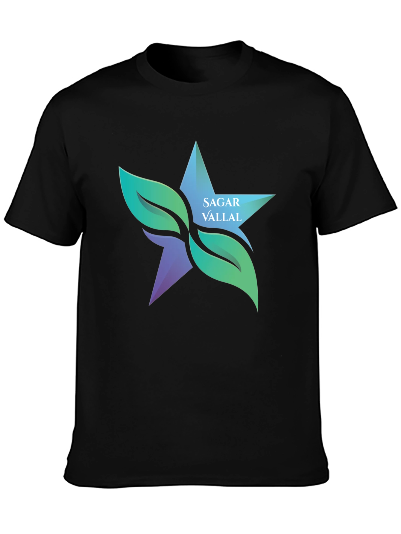 Nature Star Black T-Shirt | Sagar Vallal