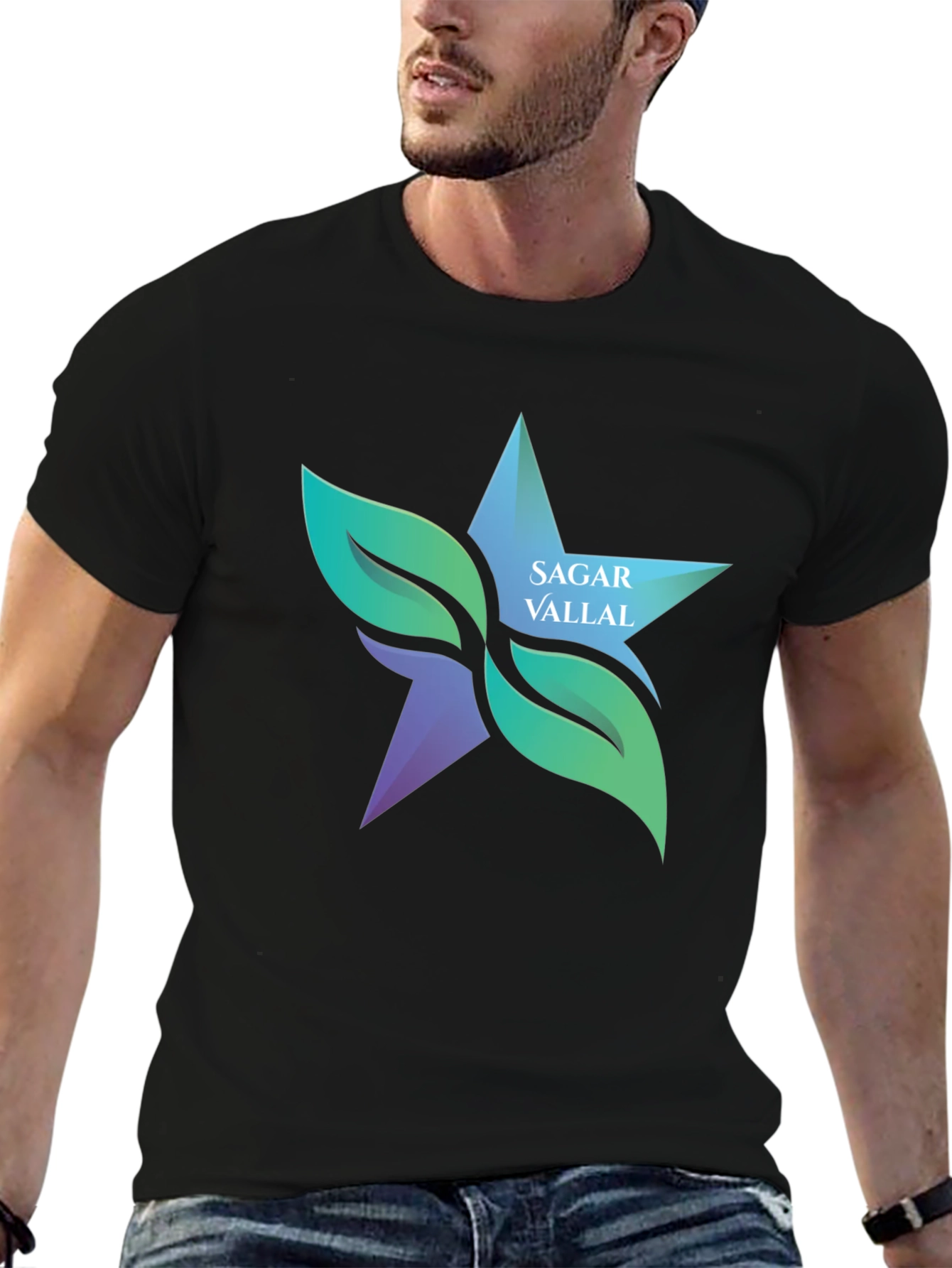 Nature Star Black T-Shirt | Sagar Vallal