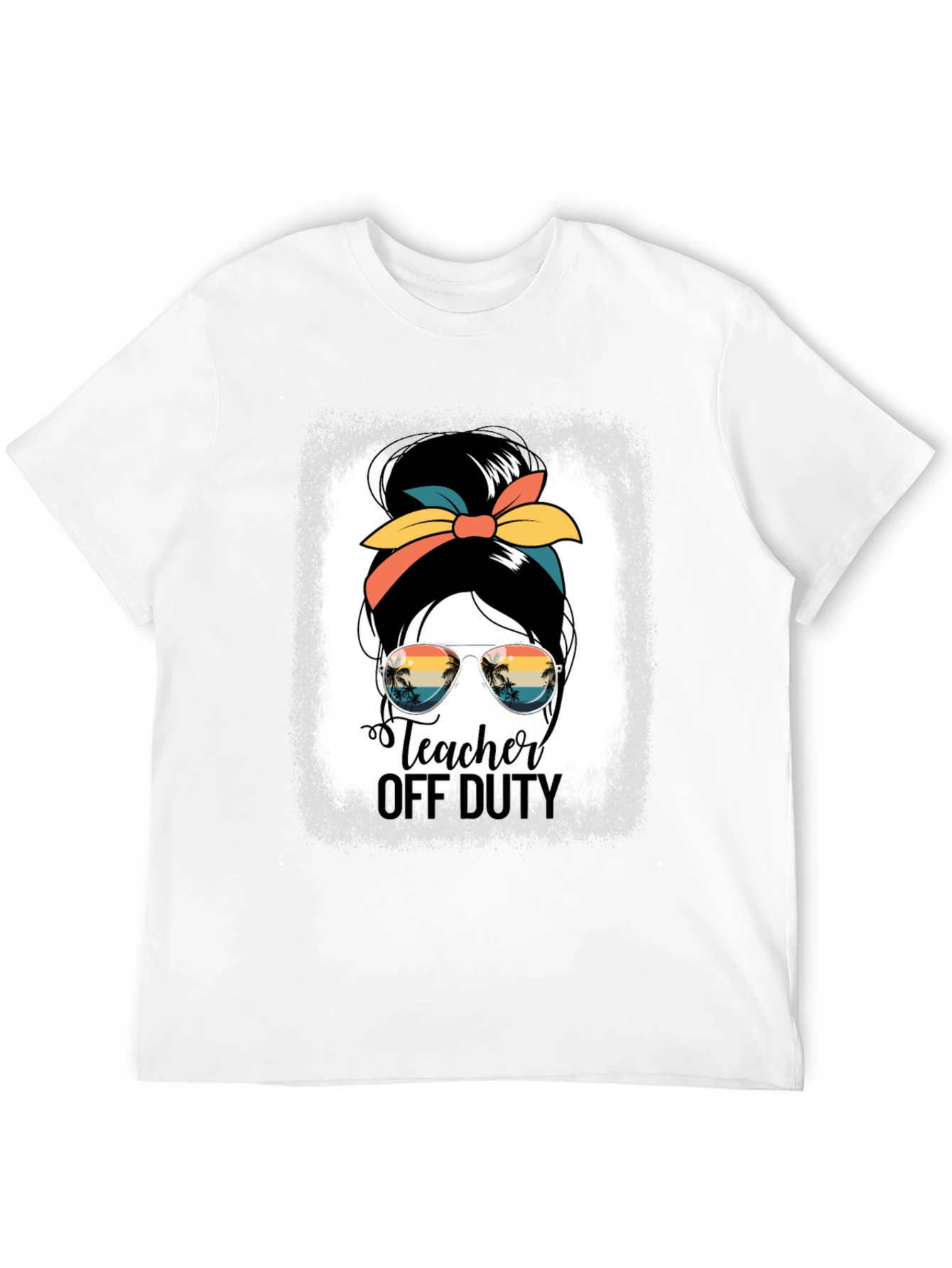 Teacher Off Duty Messy Bun Graphic Tee