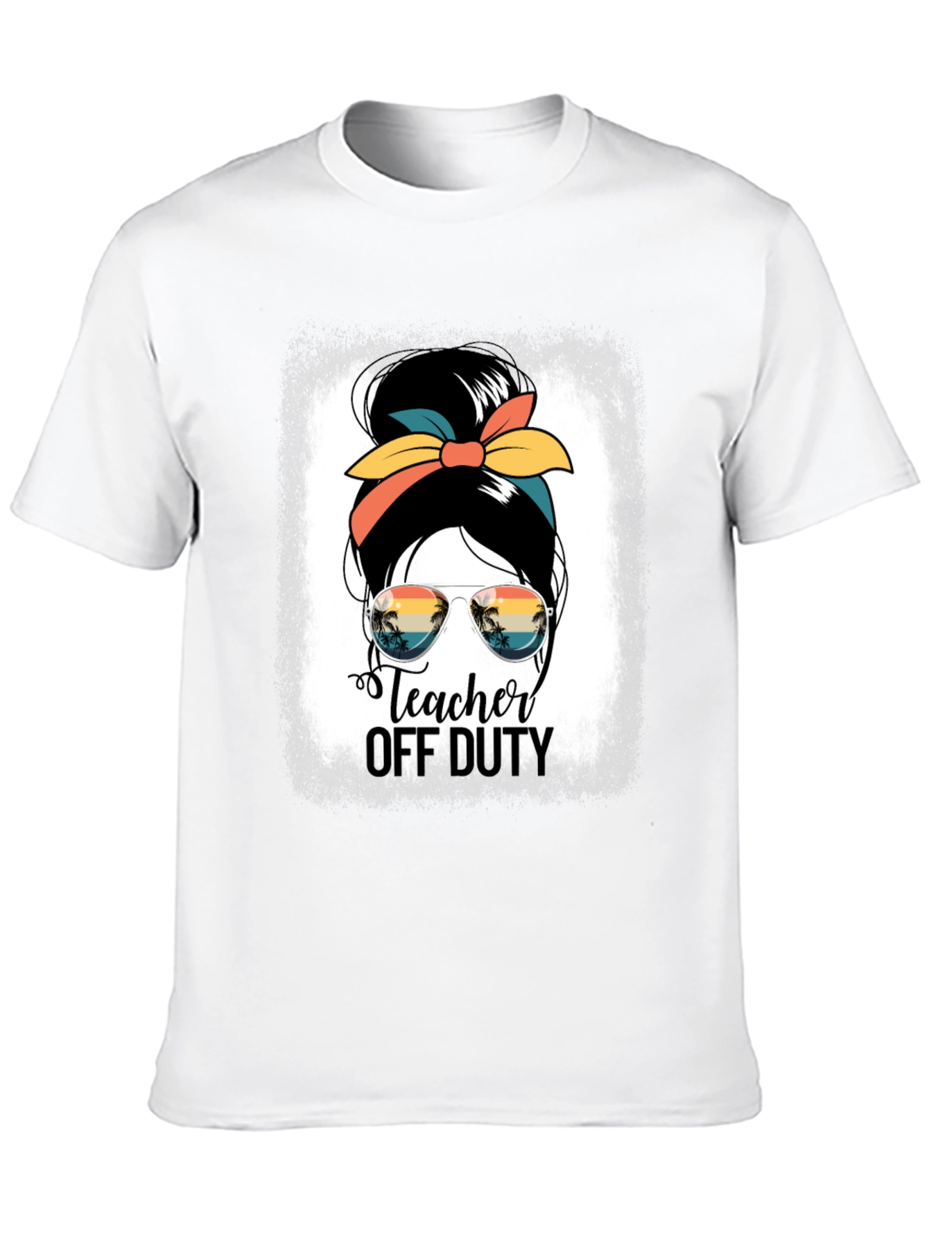 Teacher Off Duty Messy Bun Graphic Tee