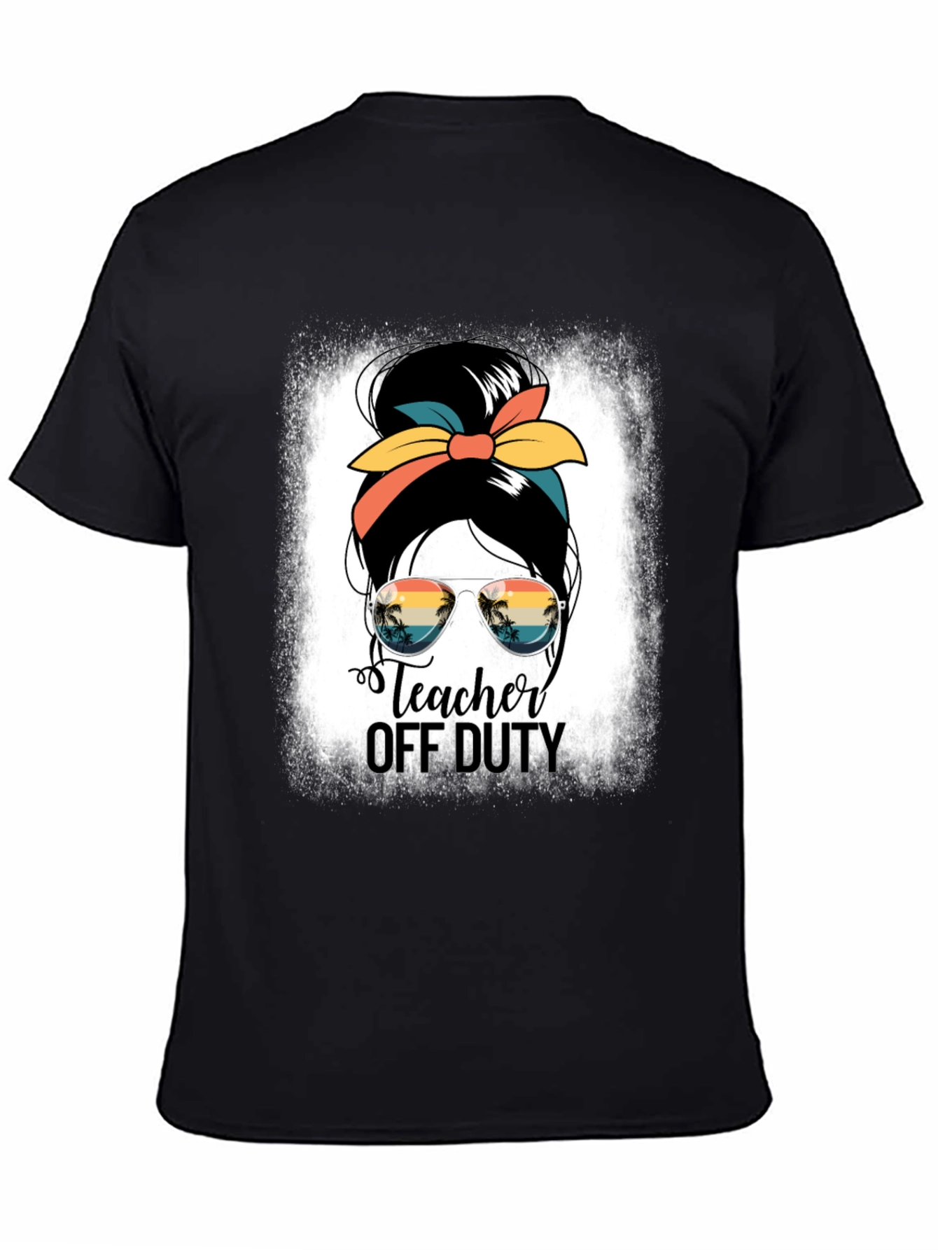 Teacher Off Duty Messy Bun Graphic Tee