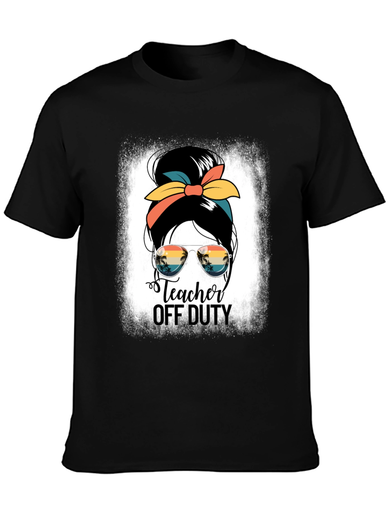 Teacher Off Duty Messy Bun Graphic Tee