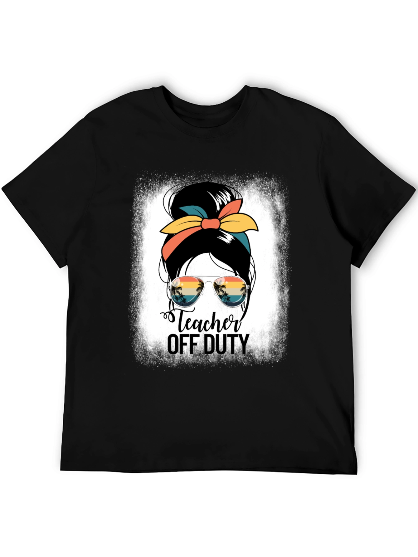 Teacher Off Duty Messy Bun Graphic Tee