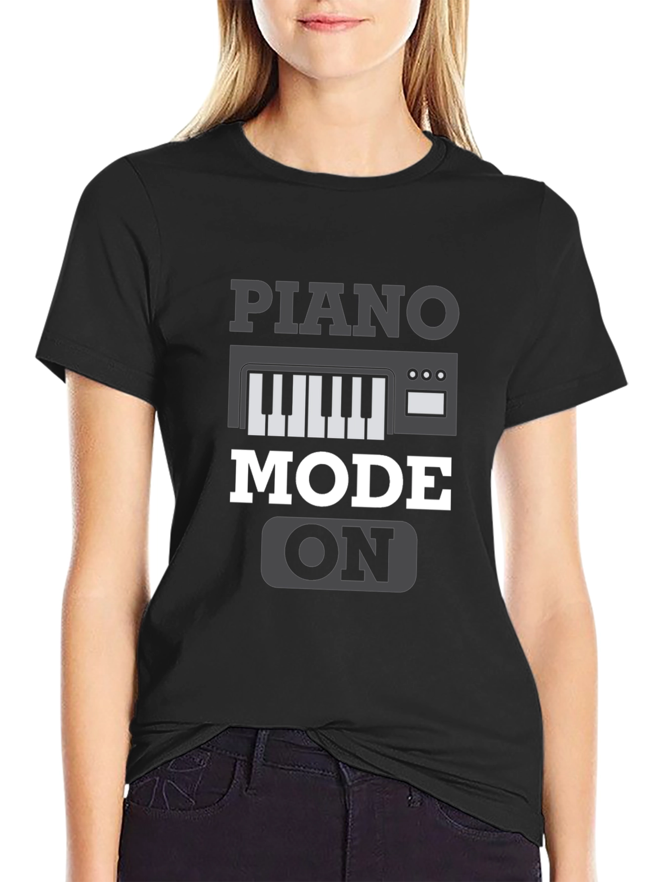 Piano Mode On Graphic Tee - Music Lover Shirt