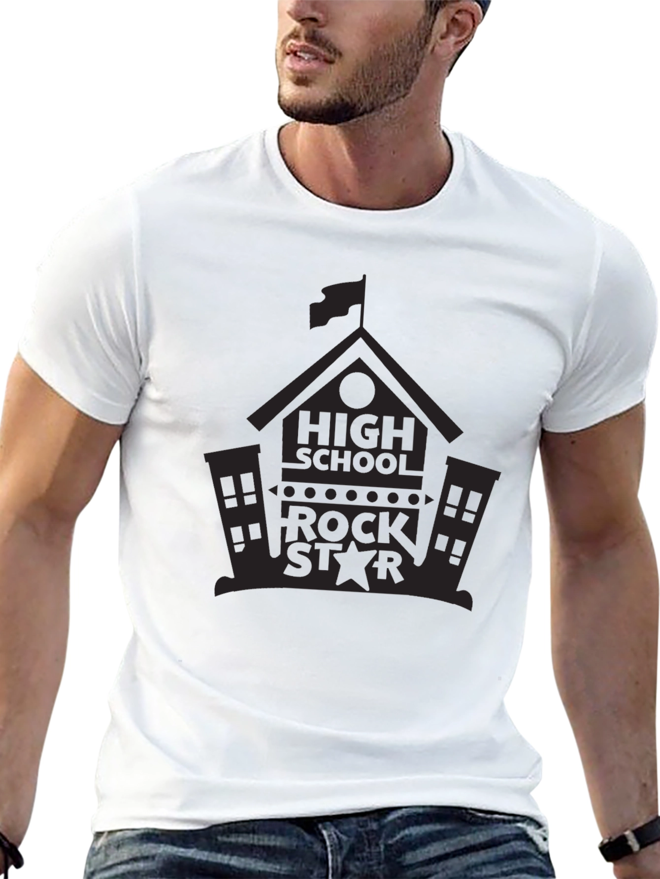 High School Rock Star Graphic Tee - Black