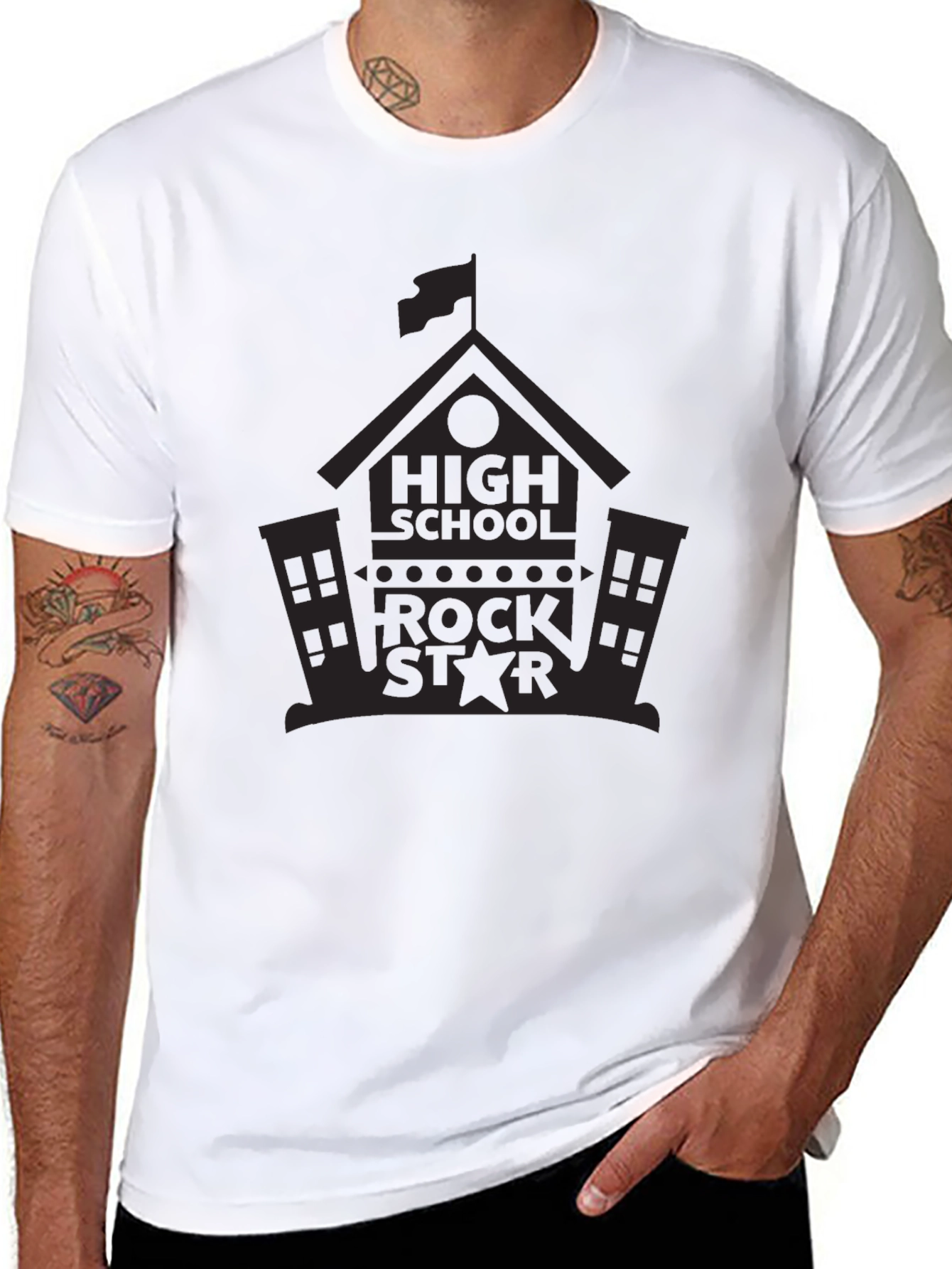 High School Rock Star Graphic Tee - Black