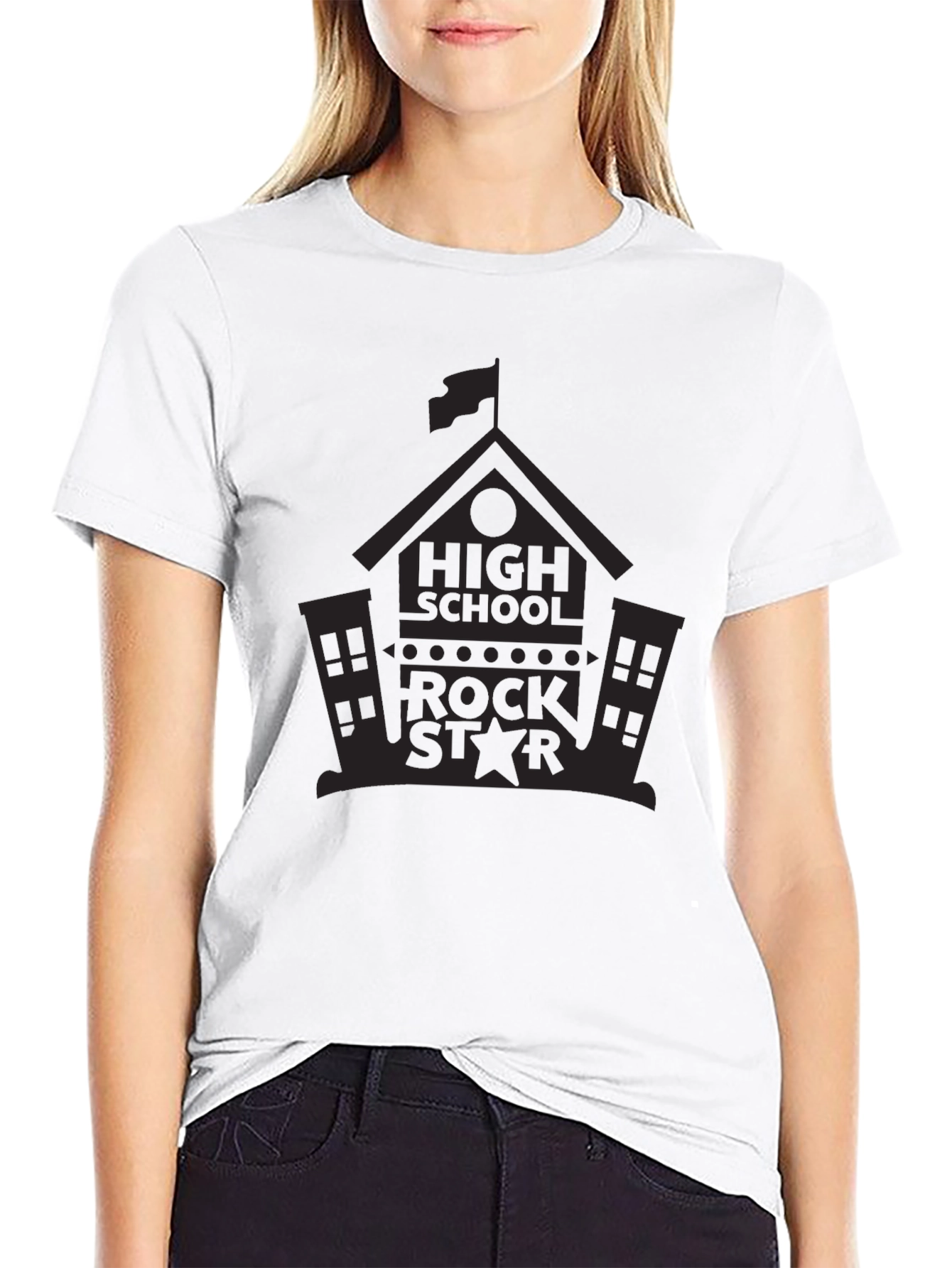 High School Rock Star Graphic Tee - Black