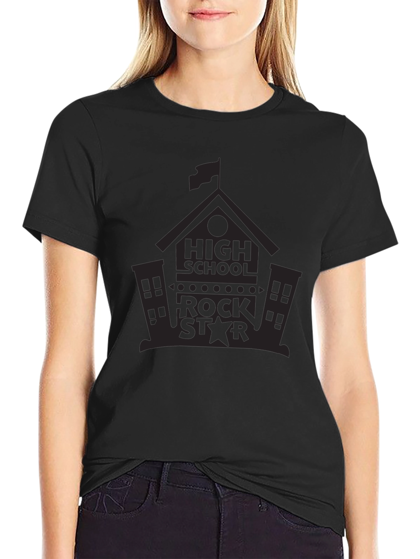 High School Rock Star Graphic Tee - Black