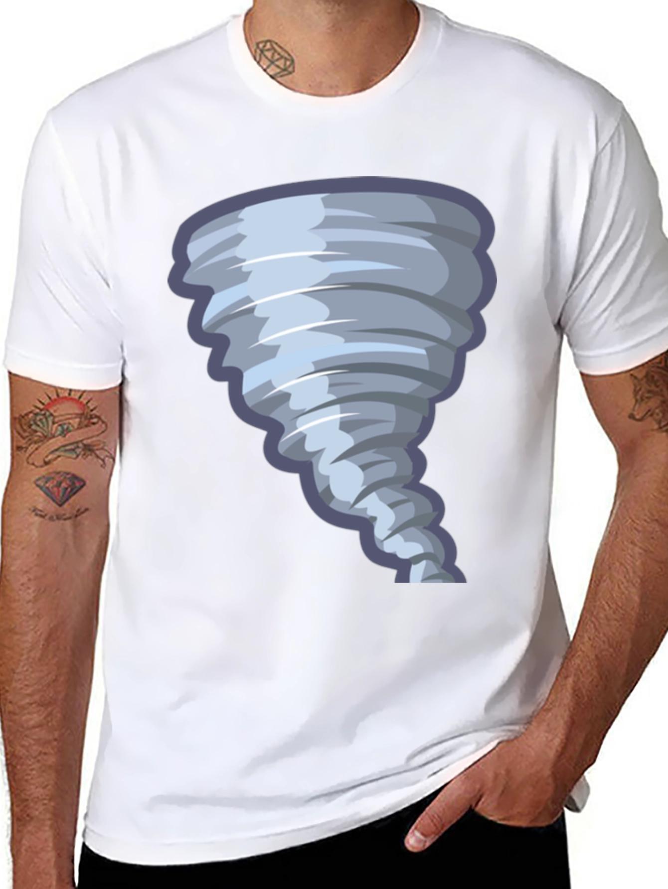 Cartoon Tornado Graphic Tee - Fun Weather Shirt