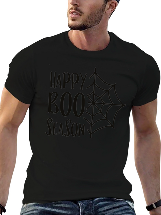 Happy Boo Season Black Halloween T-Shirt
