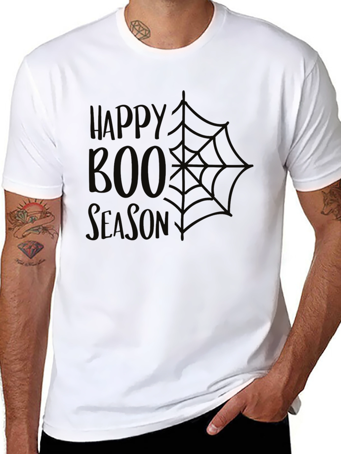 Happy Boo Season Black Halloween T-Shirt
