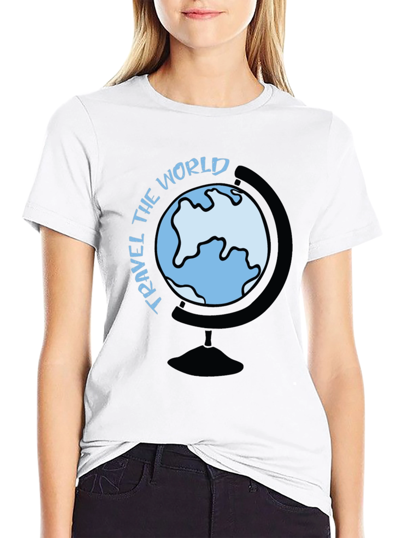 Travel the World Graphic Tee - Black