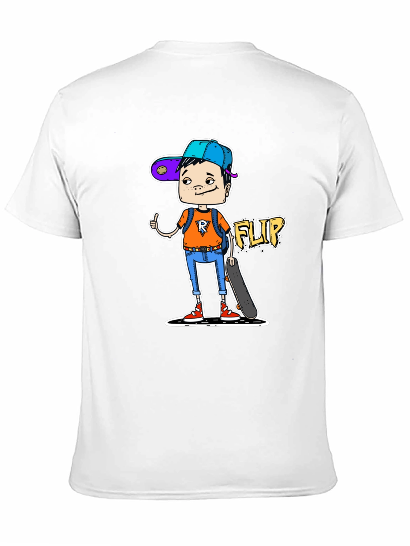 Cartoon Skater Graphic T-Shirt - Black