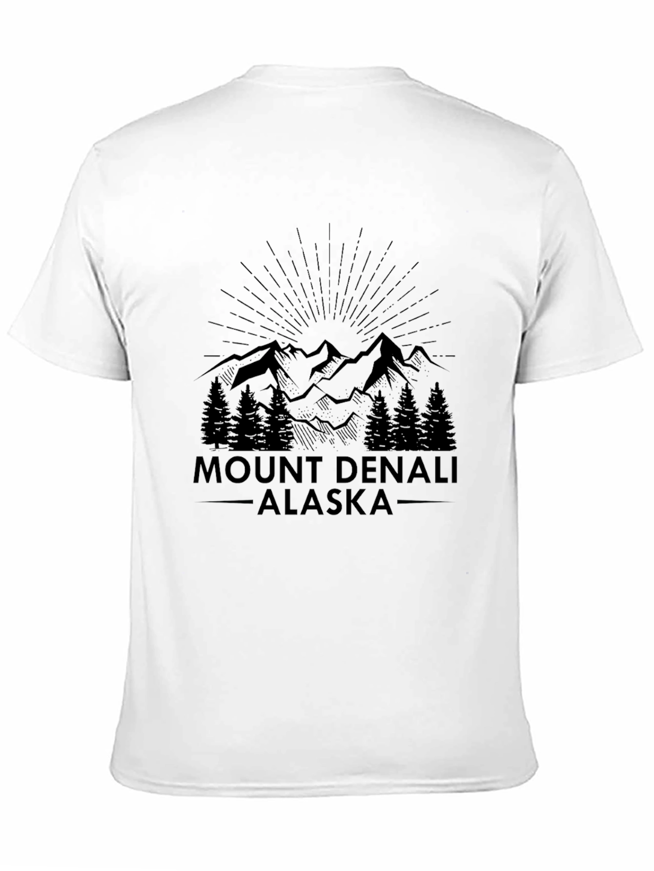 Mount Denali Alaska Black T-Shirt