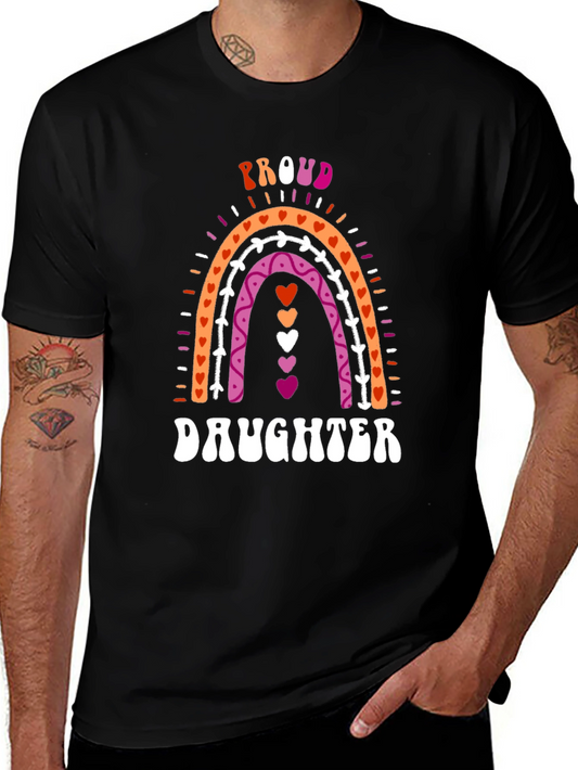 Proud Lesbian Daughter Rainbow Graphic Tee