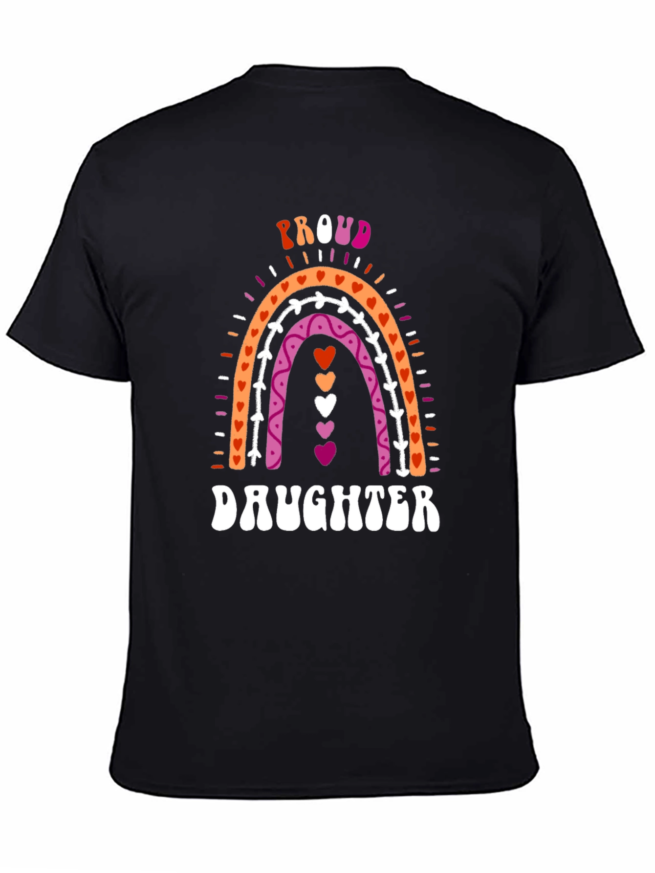 Proud Lesbian Daughter Rainbow Graphic Tee