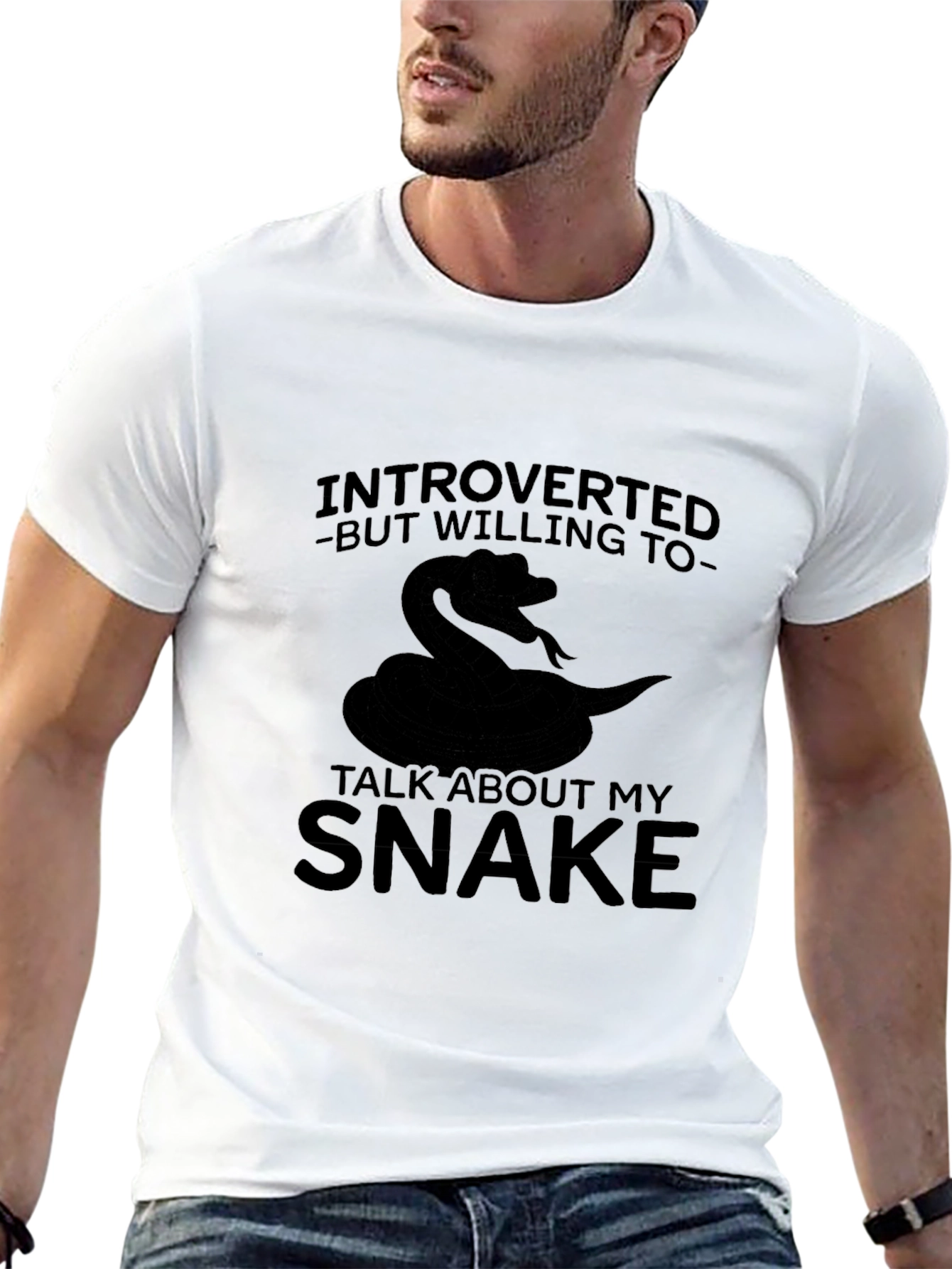 Introverted Snake Graphic Tee - Black