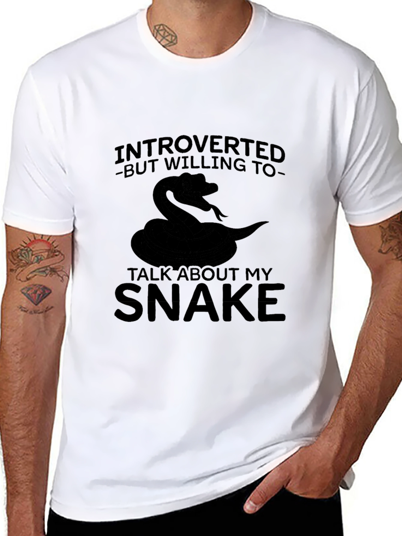 Introverted Snake Graphic Tee - Black