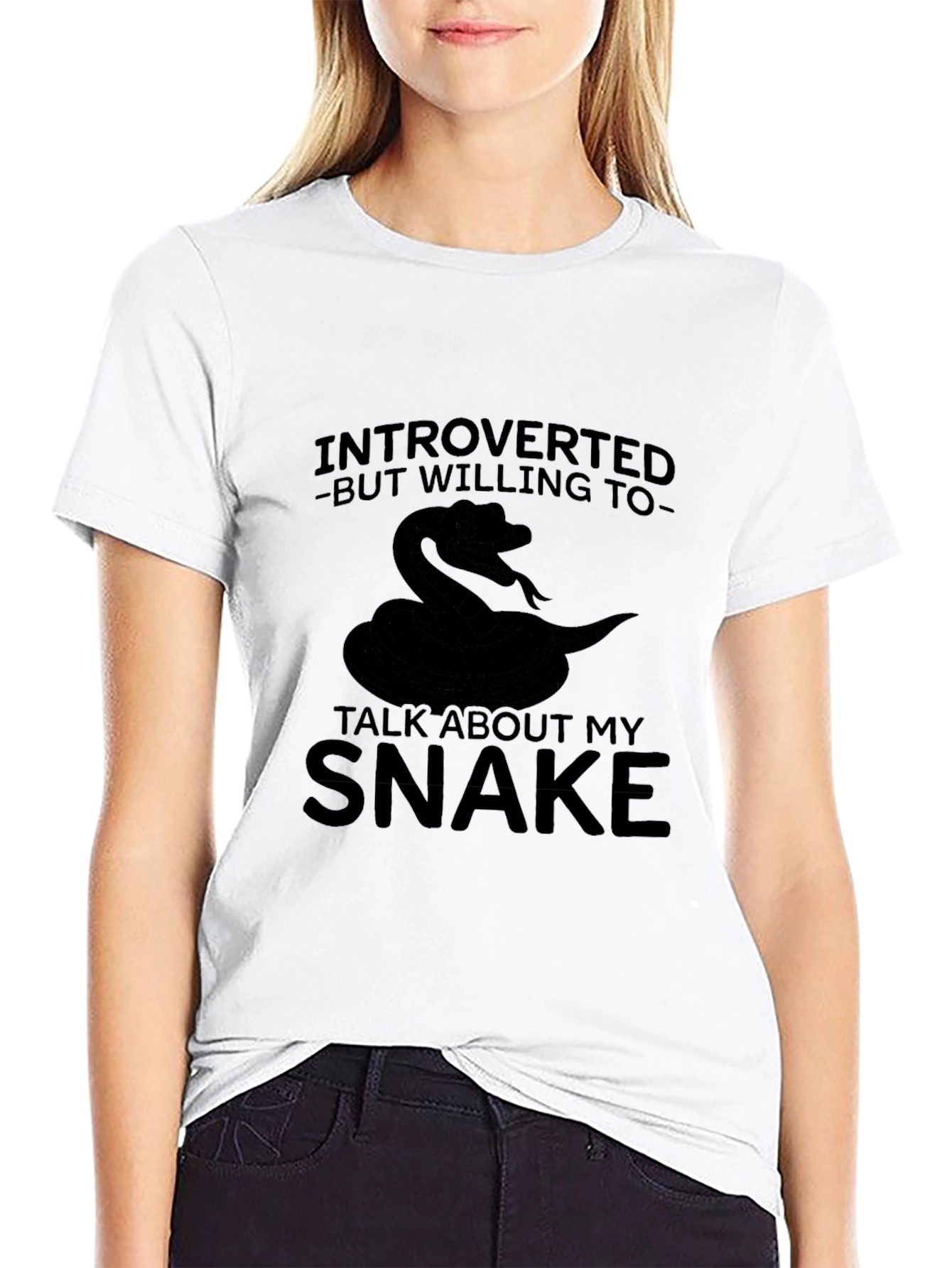 Introverted Snake Graphic Tee - Black