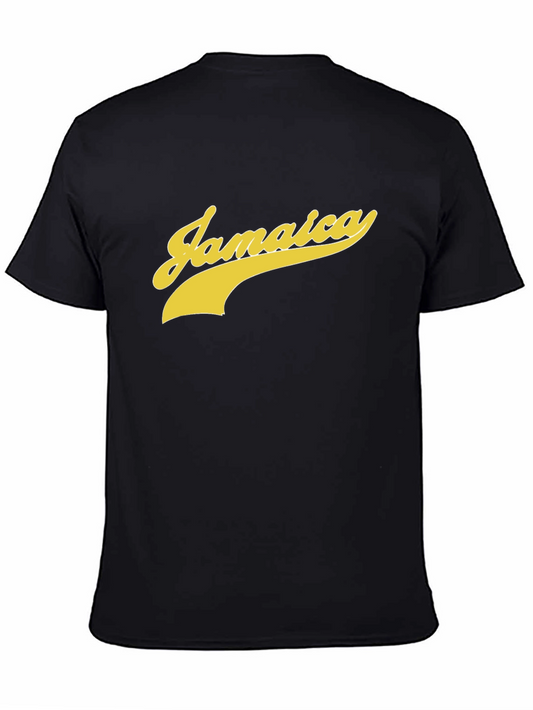Jamaica Graphic Tee - Black Cotton T-Shirt
