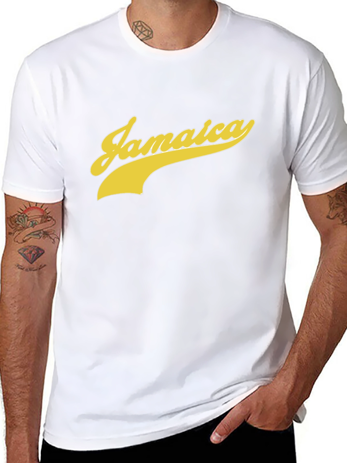 Jamaica Graphic Tee - Black Cotton T-Shirt
