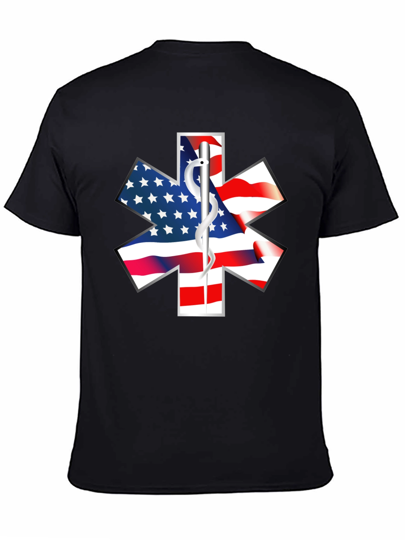 American Flag Star of Life EMS T-Shirt