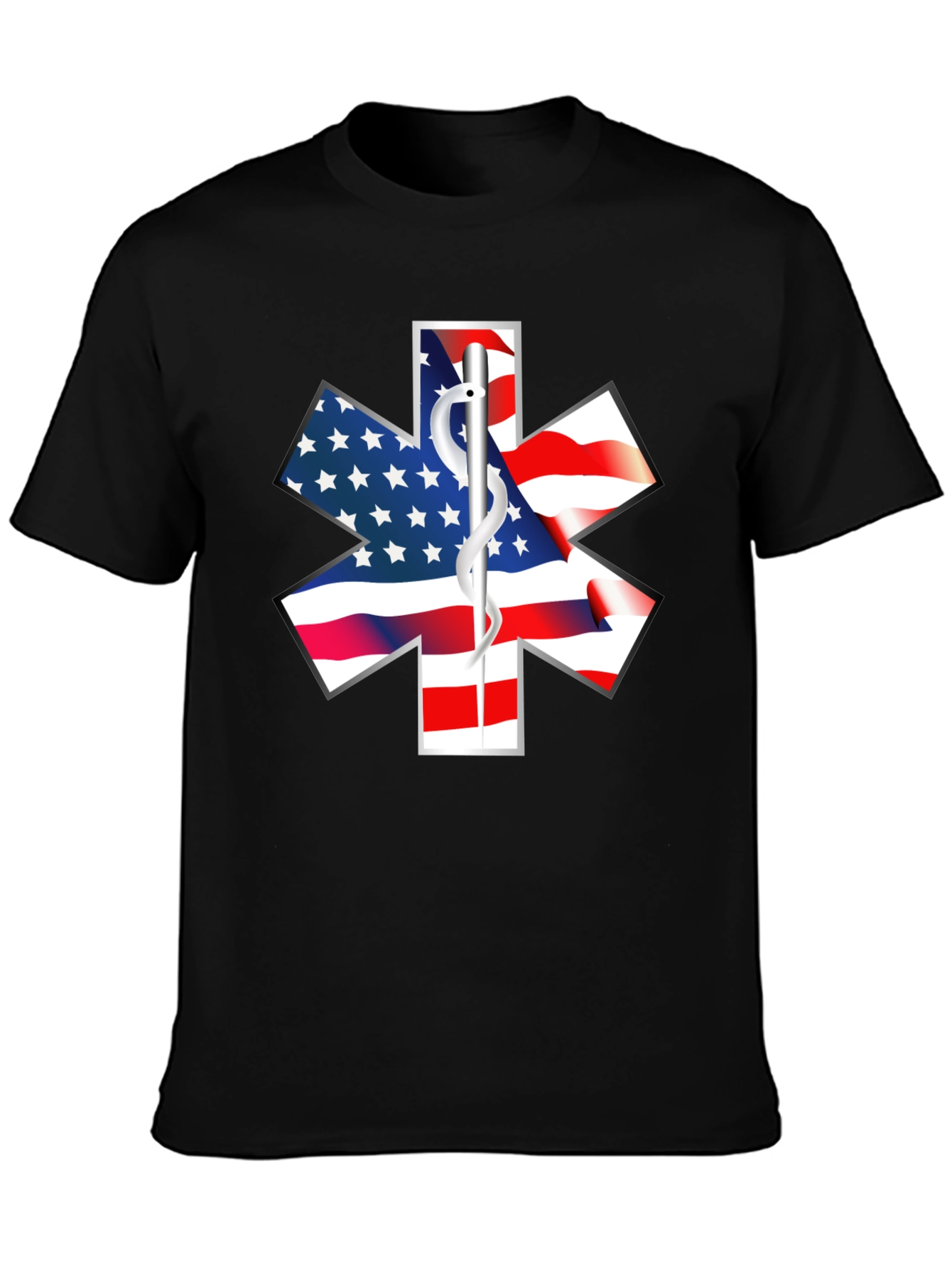 American Flag Star of Life EMS T-Shirt