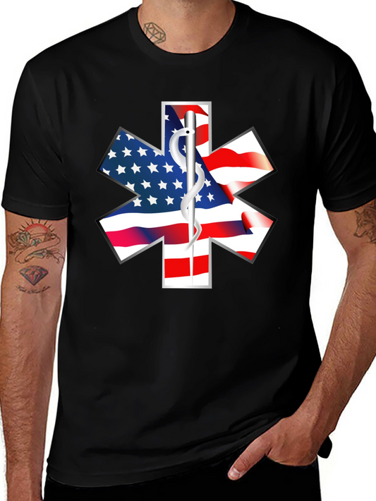 American Flag Star of Life EMS T-Shirt